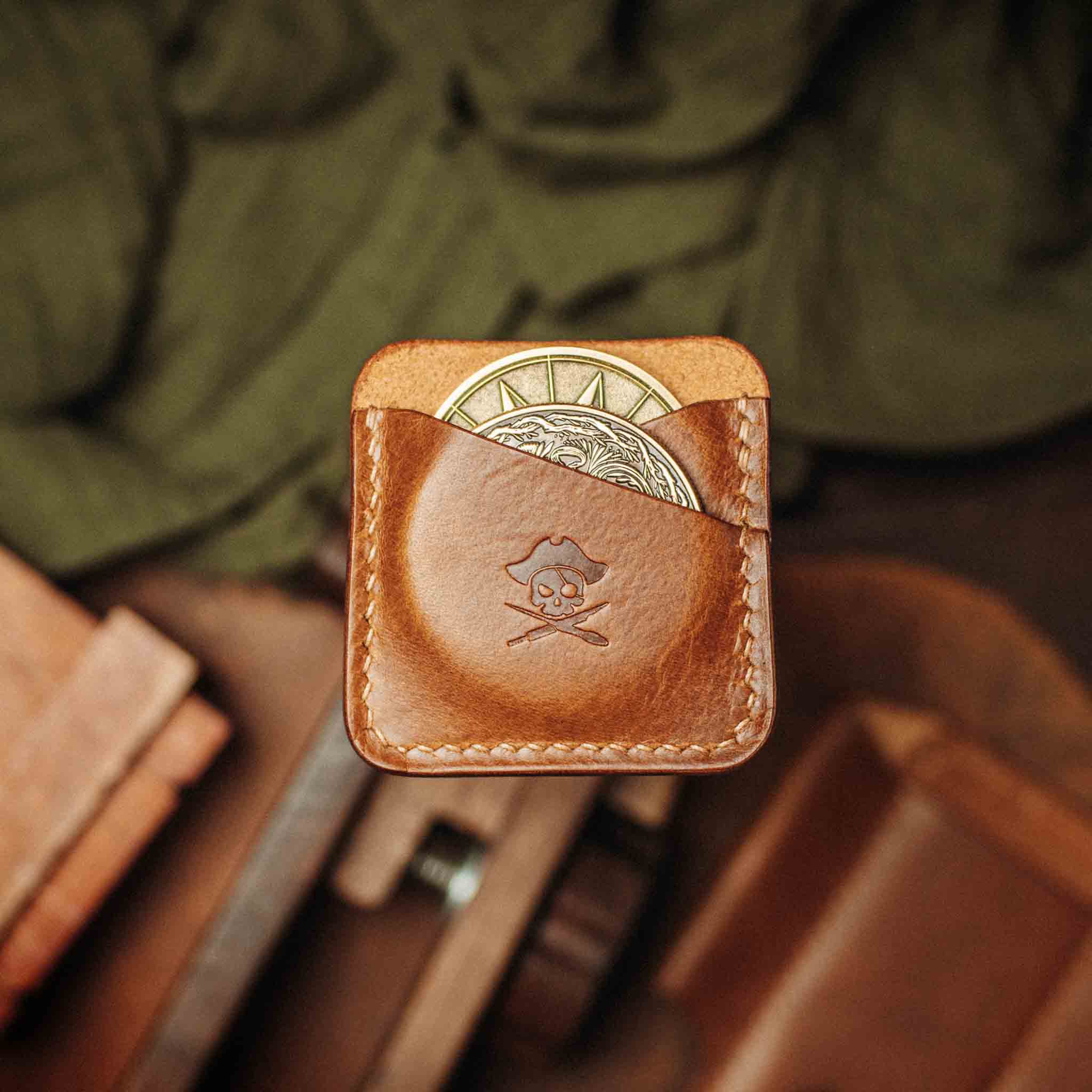 Peso Pocket Duo – Leather Holder for Two Coins | Pirate Goods - Overture Gifts