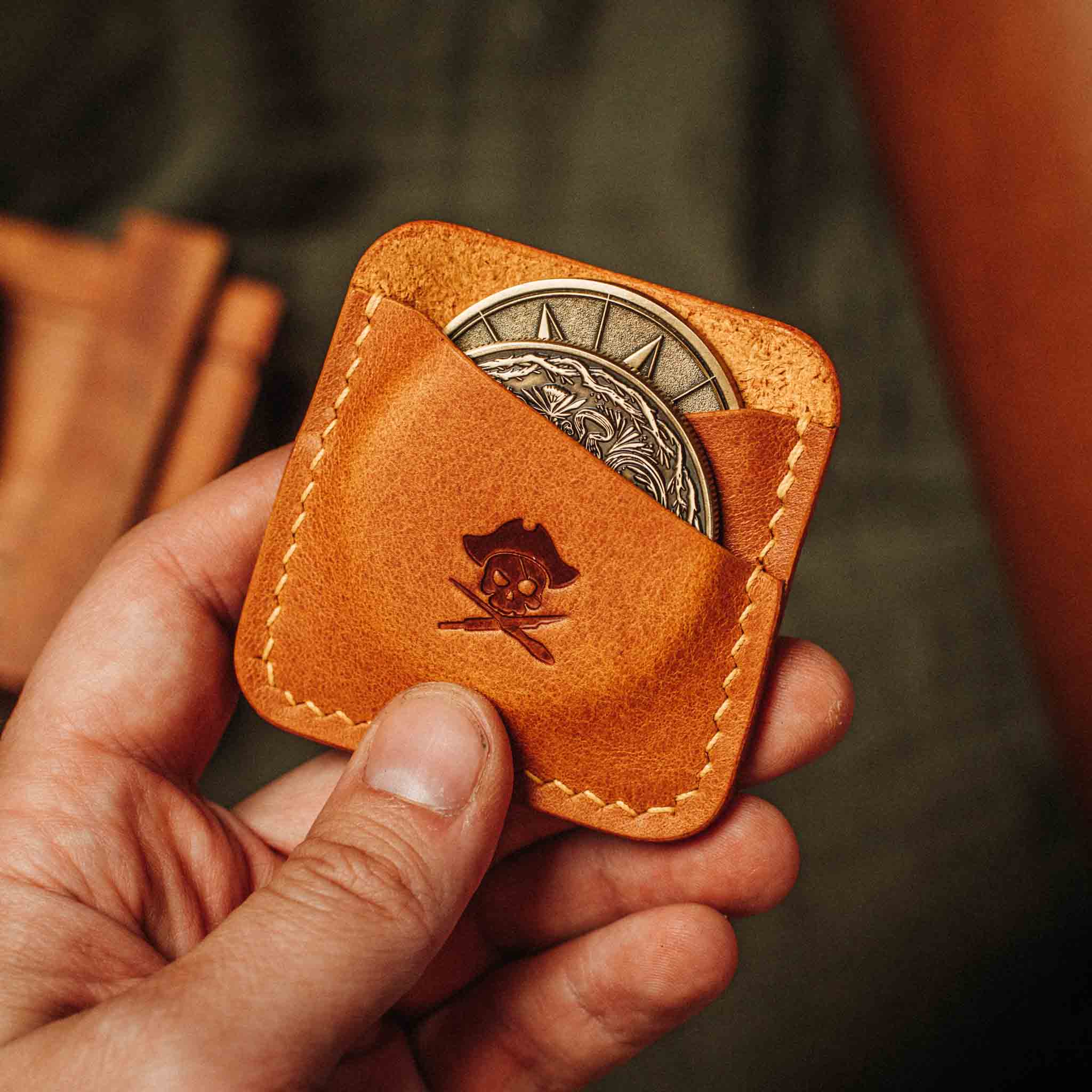 Peso Pocket Duo – Leather Holder for Two Coins | Pirate Goods - Overture Gifts