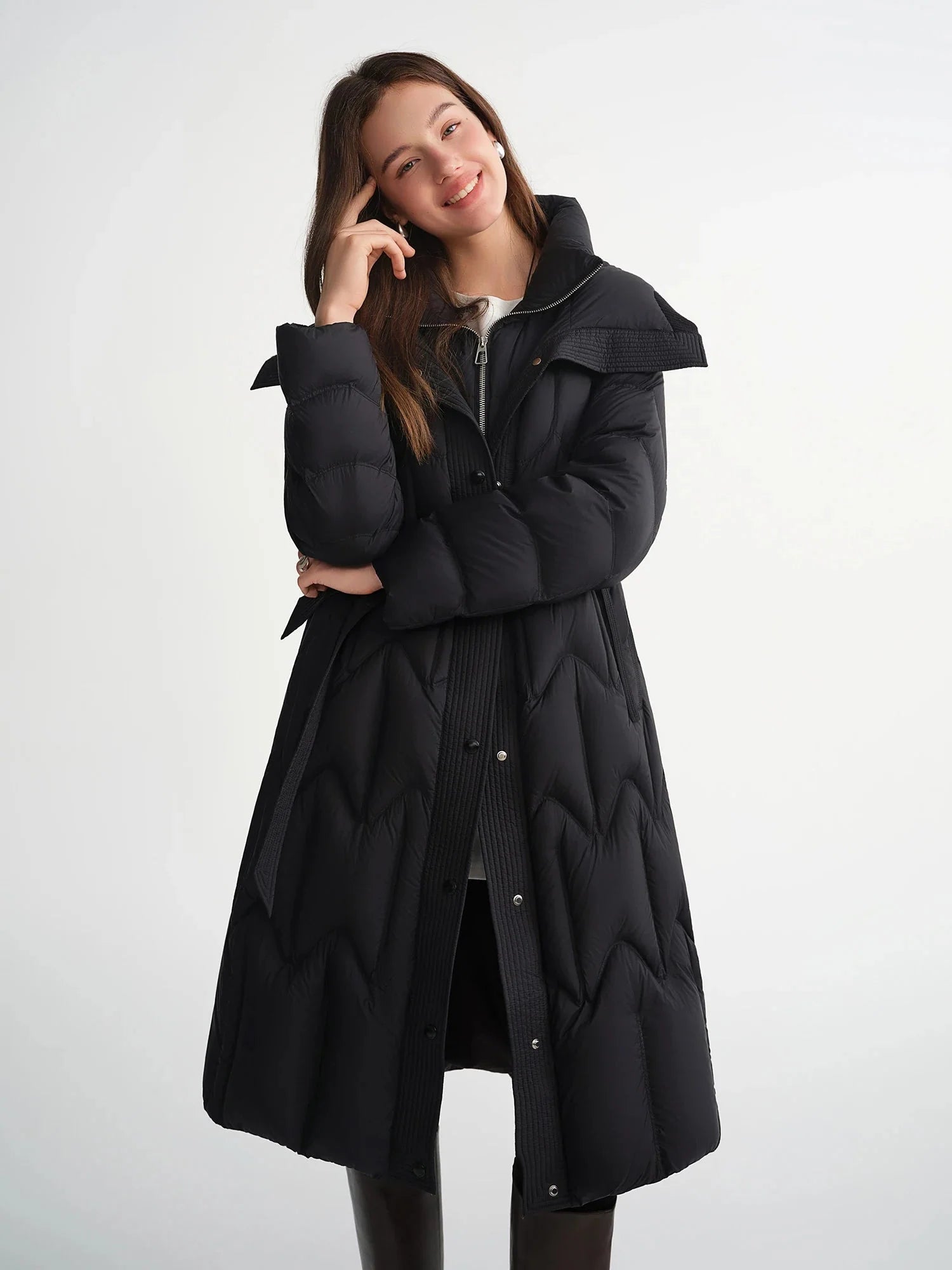 Plus Size Quilted Duck Down Jacket Warm Winter Puffer - Overture Gifts