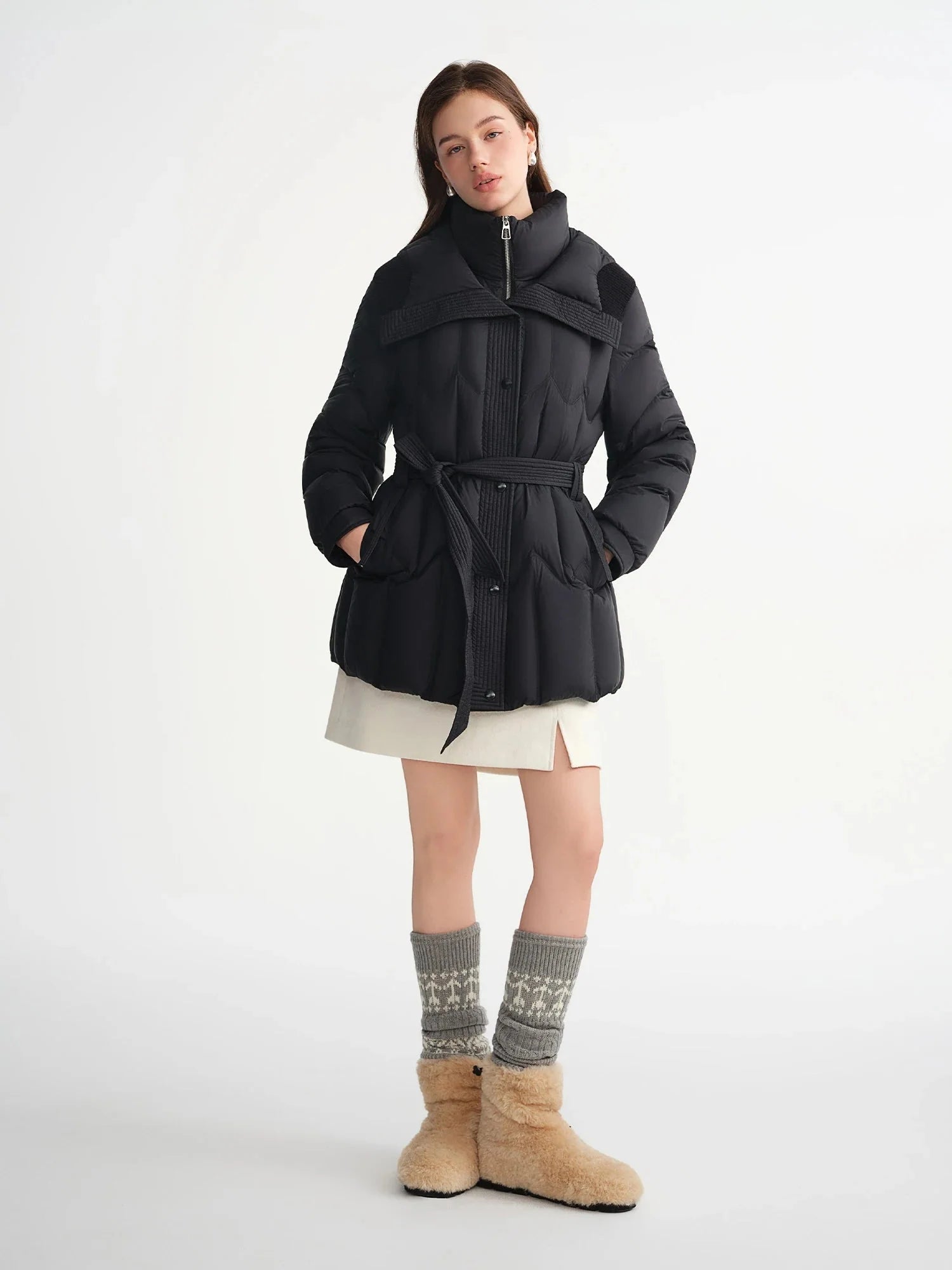 Plus Size Quilted Duck Down Jacket Warm Winter Puffer - Overture Gifts