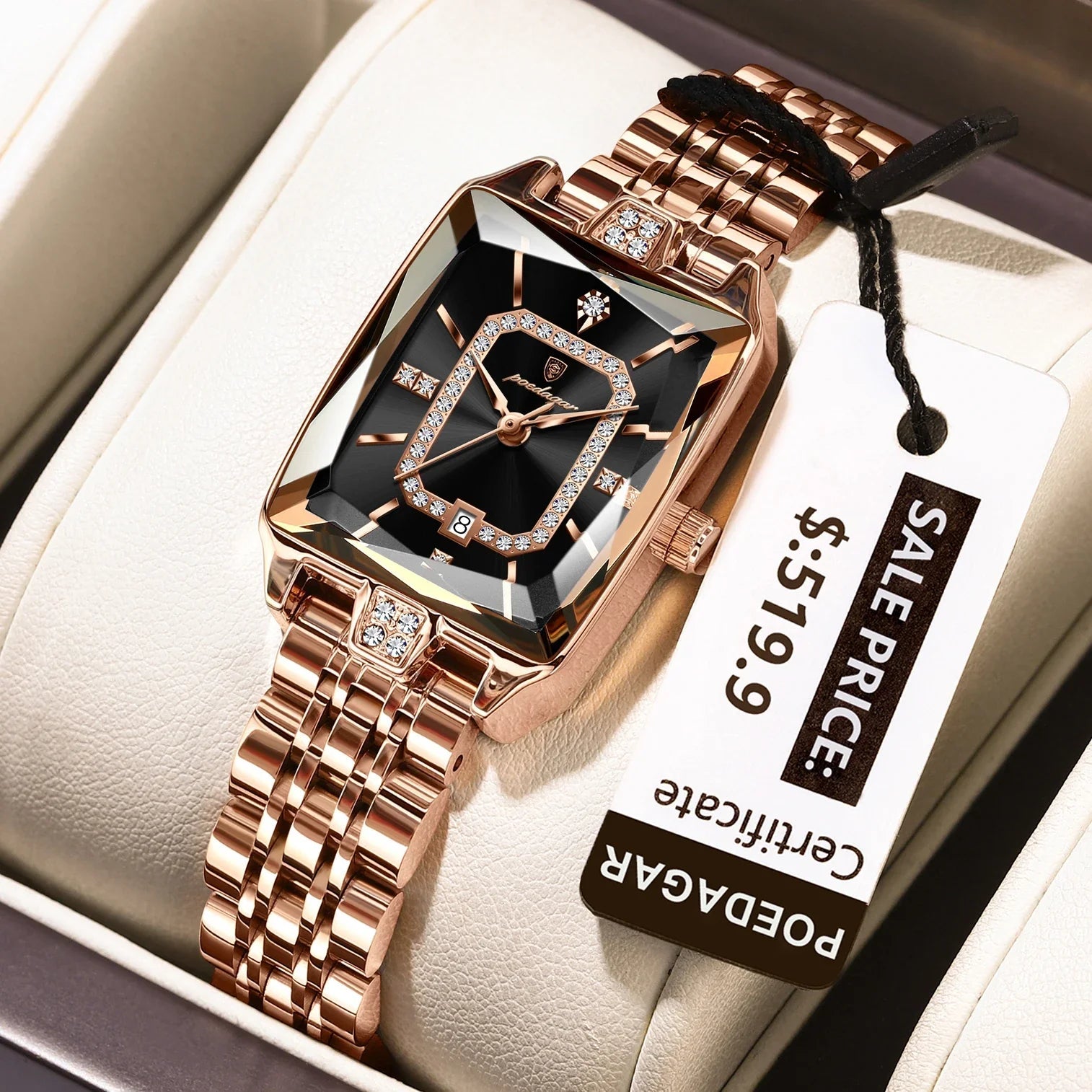POEDAGAR Luxury Watch For Woman Waterproof Calendar High Quality Ladies Watch Stainless Steel Quartz Women's Watches Elegant+Box - Overture Gifts