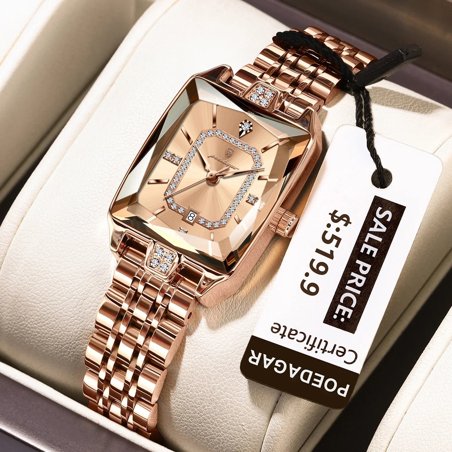 POEDAGAR Luxury Watch For Woman Waterproof Calendar High Quality Ladies Watch Stainless Steel Quartz Women's Watches Elegant+Box - Overture Gifts