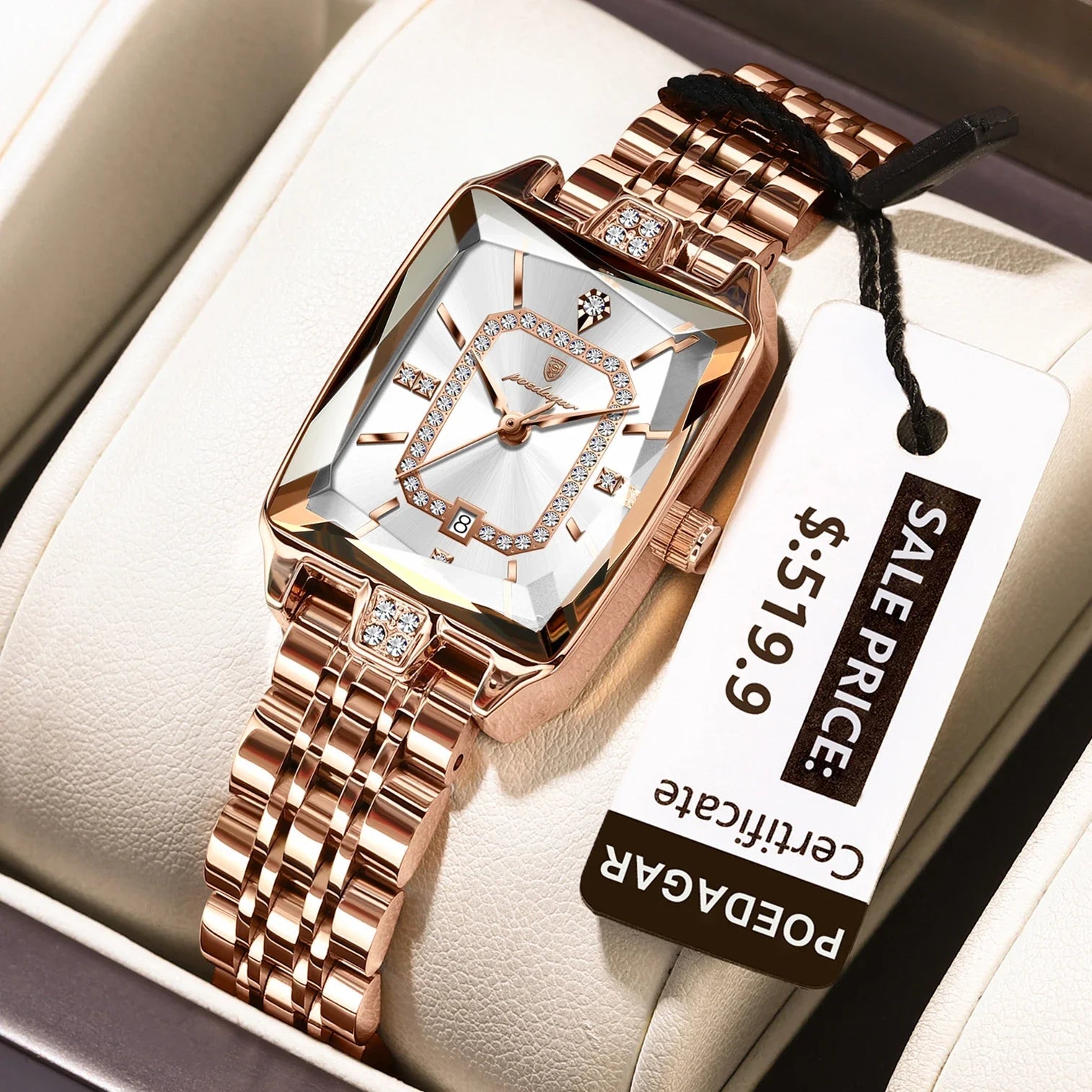 POEDAGAR Luxury Watch For Woman Waterproof Calendar High Quality Ladies Watch Stainless Steel Quartz Women's Watches Elegant+Box - Overture Gifts