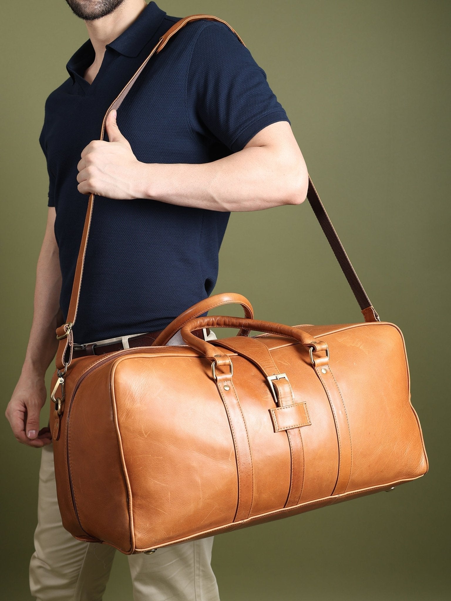 Port Blair Leather Duffle Travel Bag - Overture Gifts