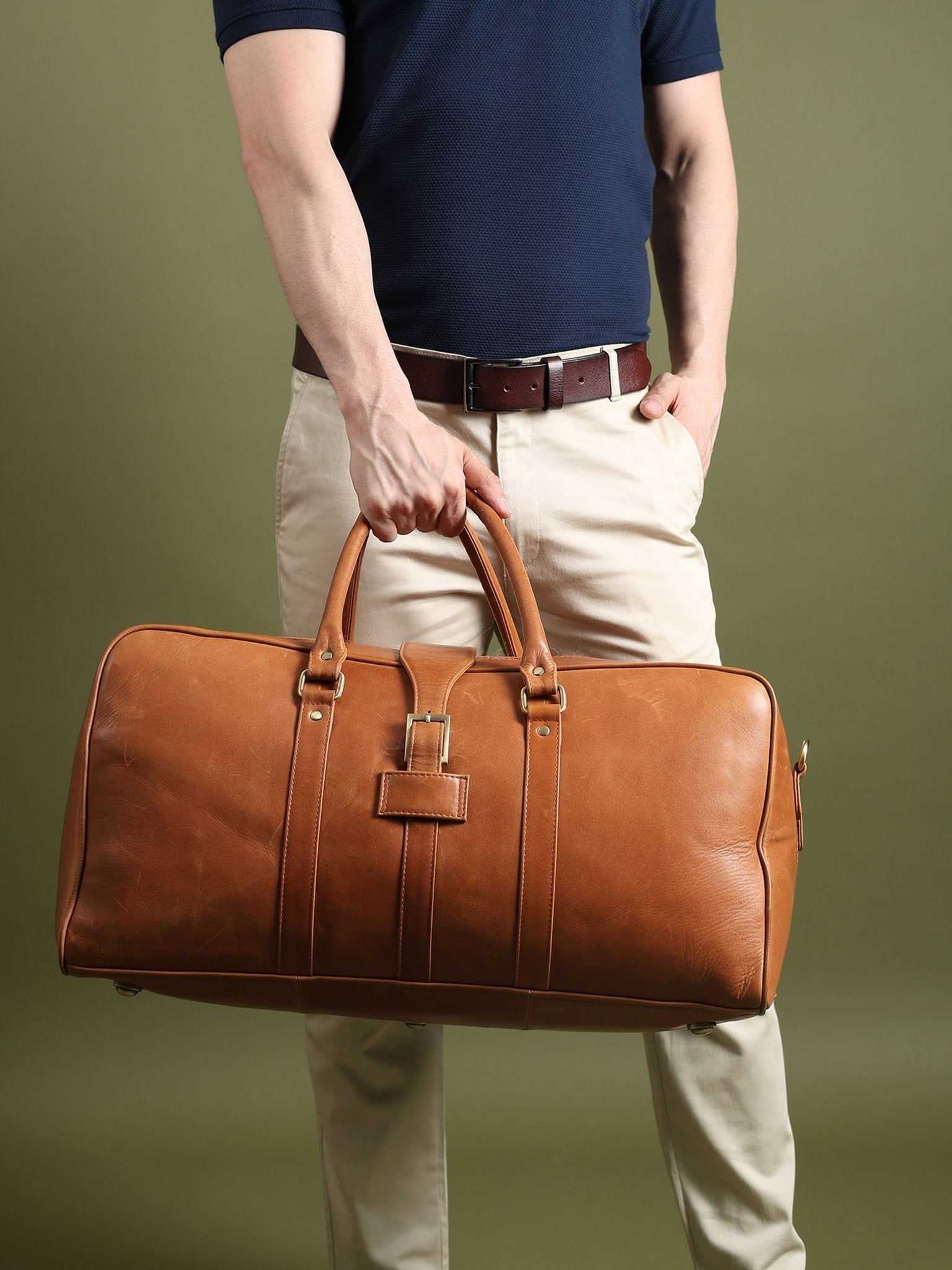 Port Blair Leather Duffle Travel Bag - Overture Gifts
