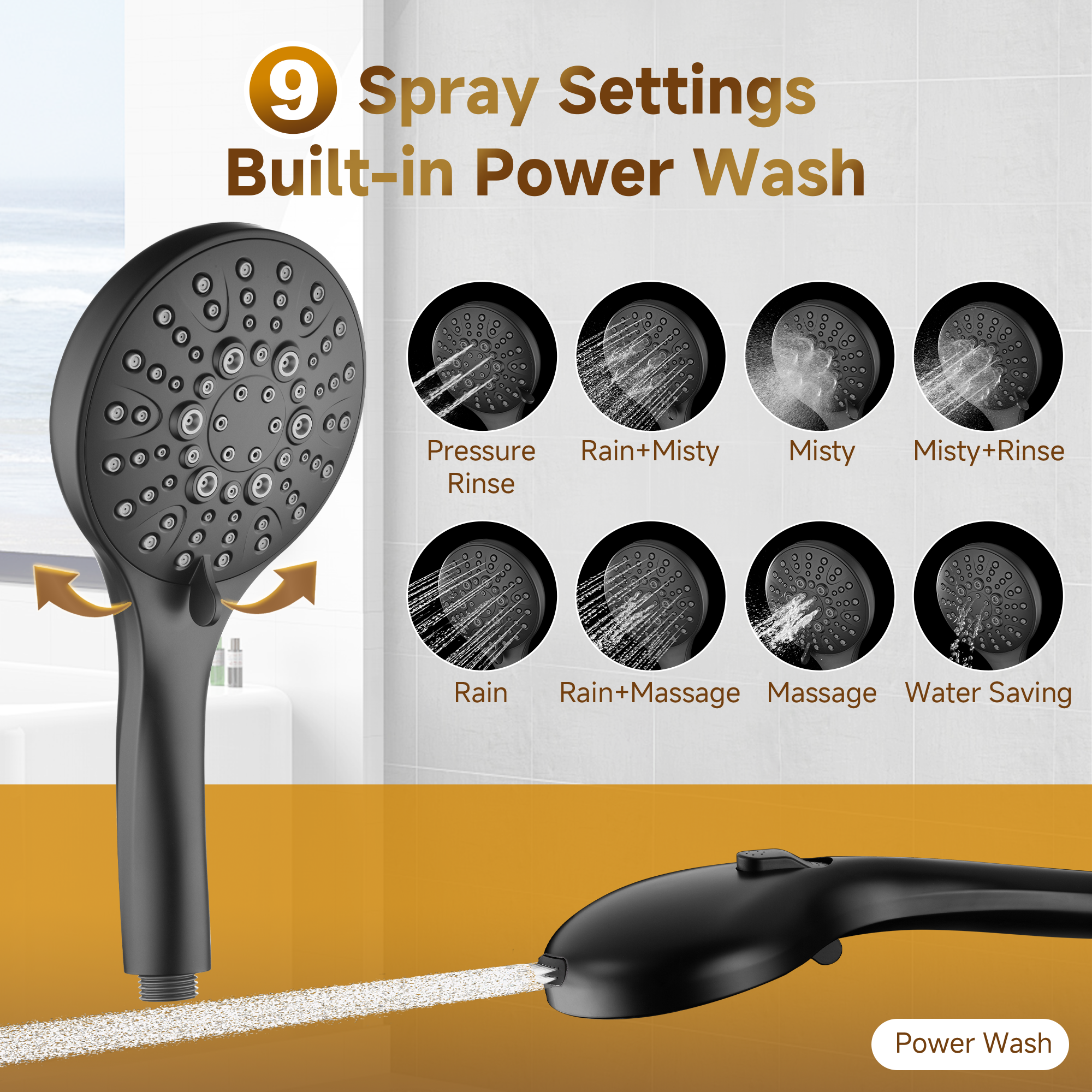 Shower System With Rain shower and Handheld Shower head,Hose