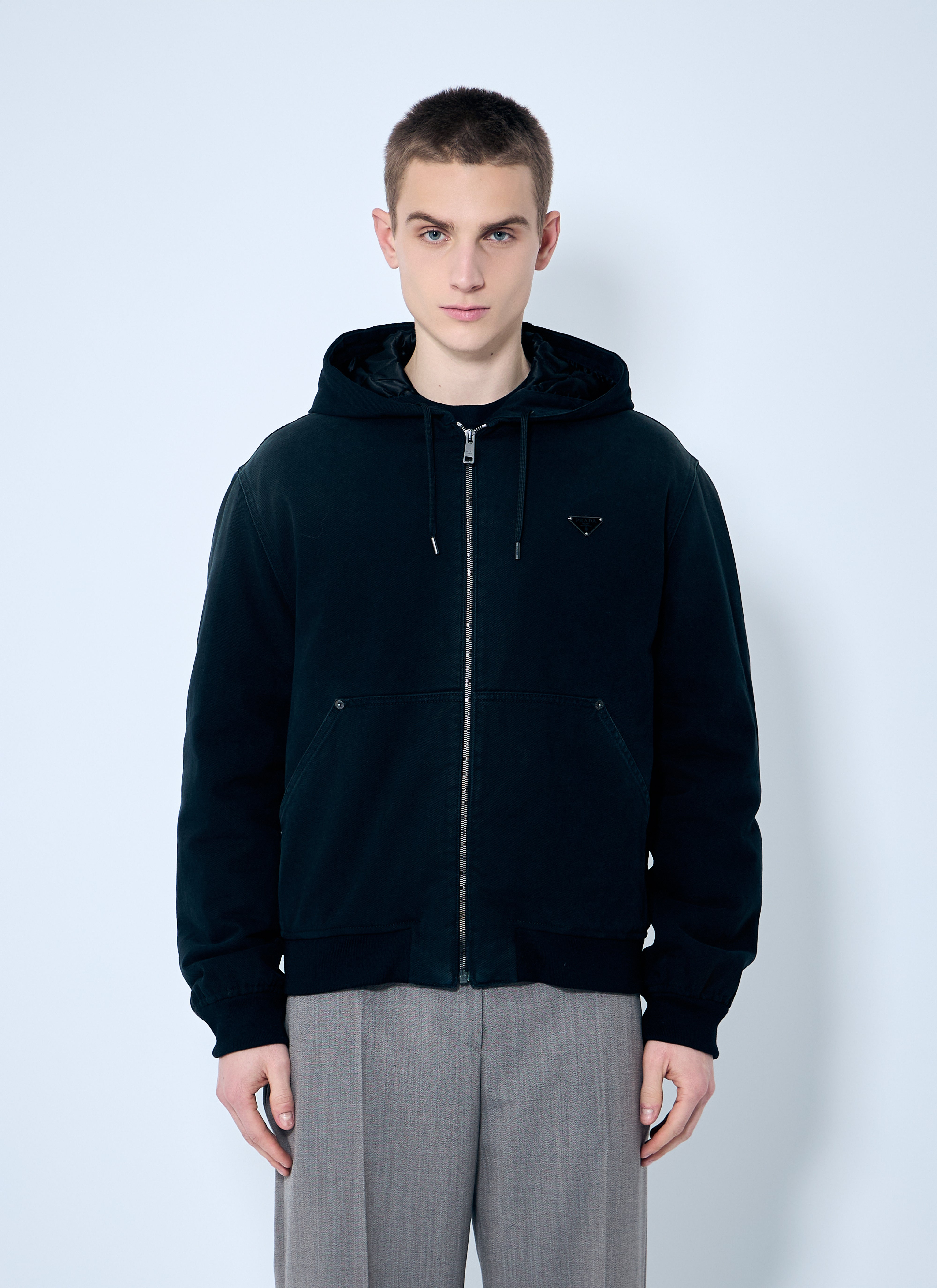 Prada Men Denim Hooded Jacket