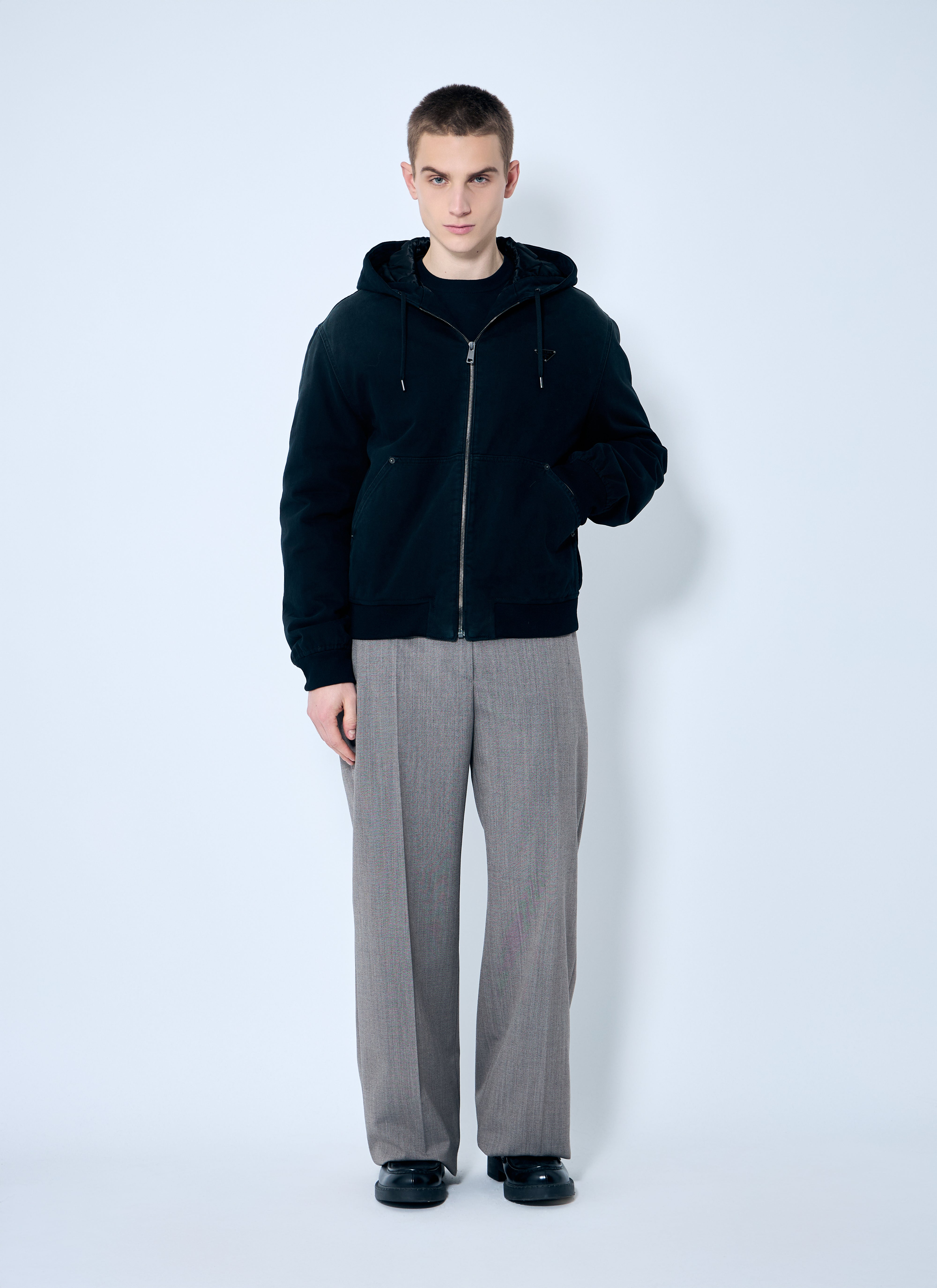 Prada Men Denim Hooded Jacket