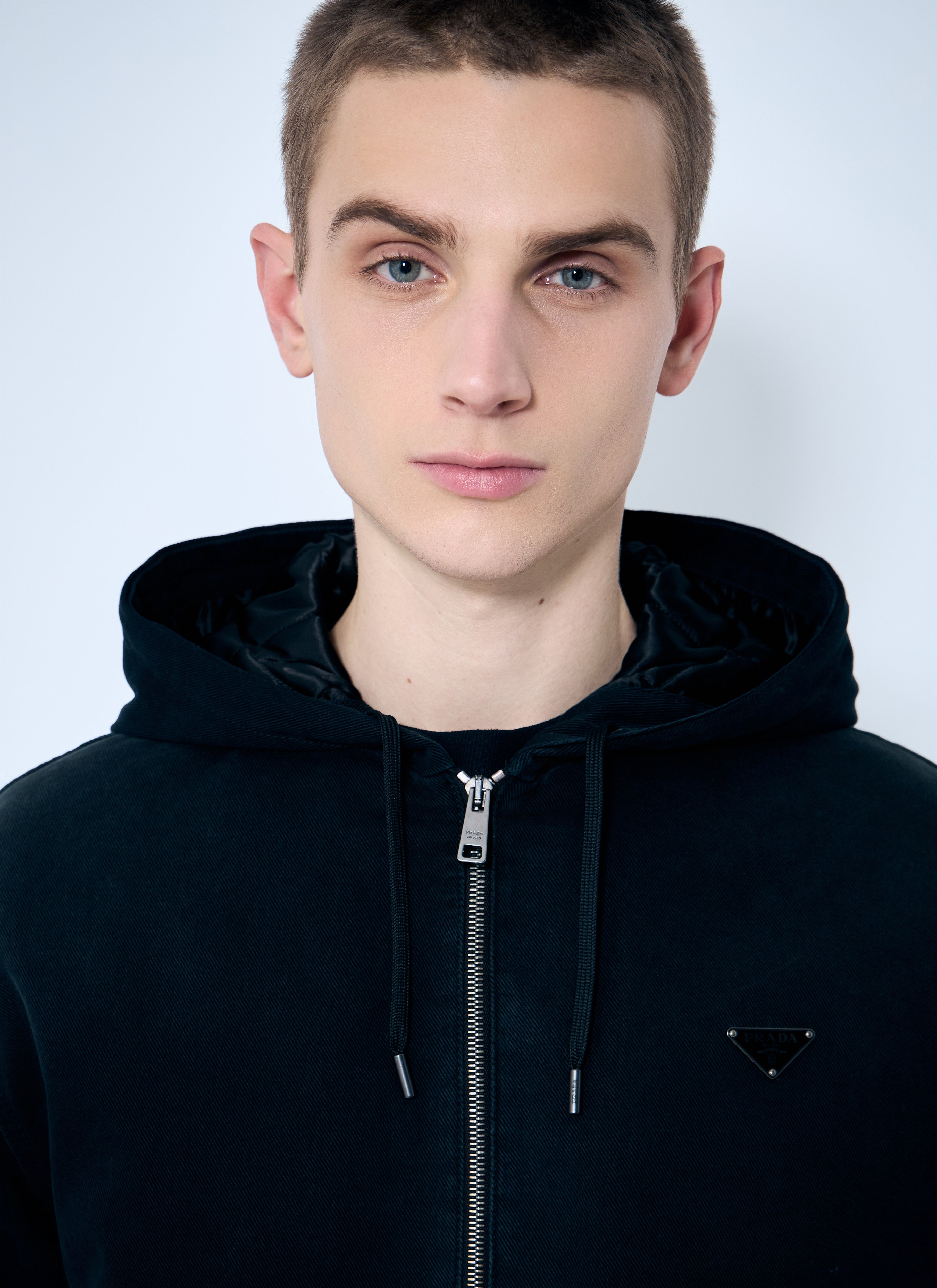 Prada Men Denim Hooded Jacket