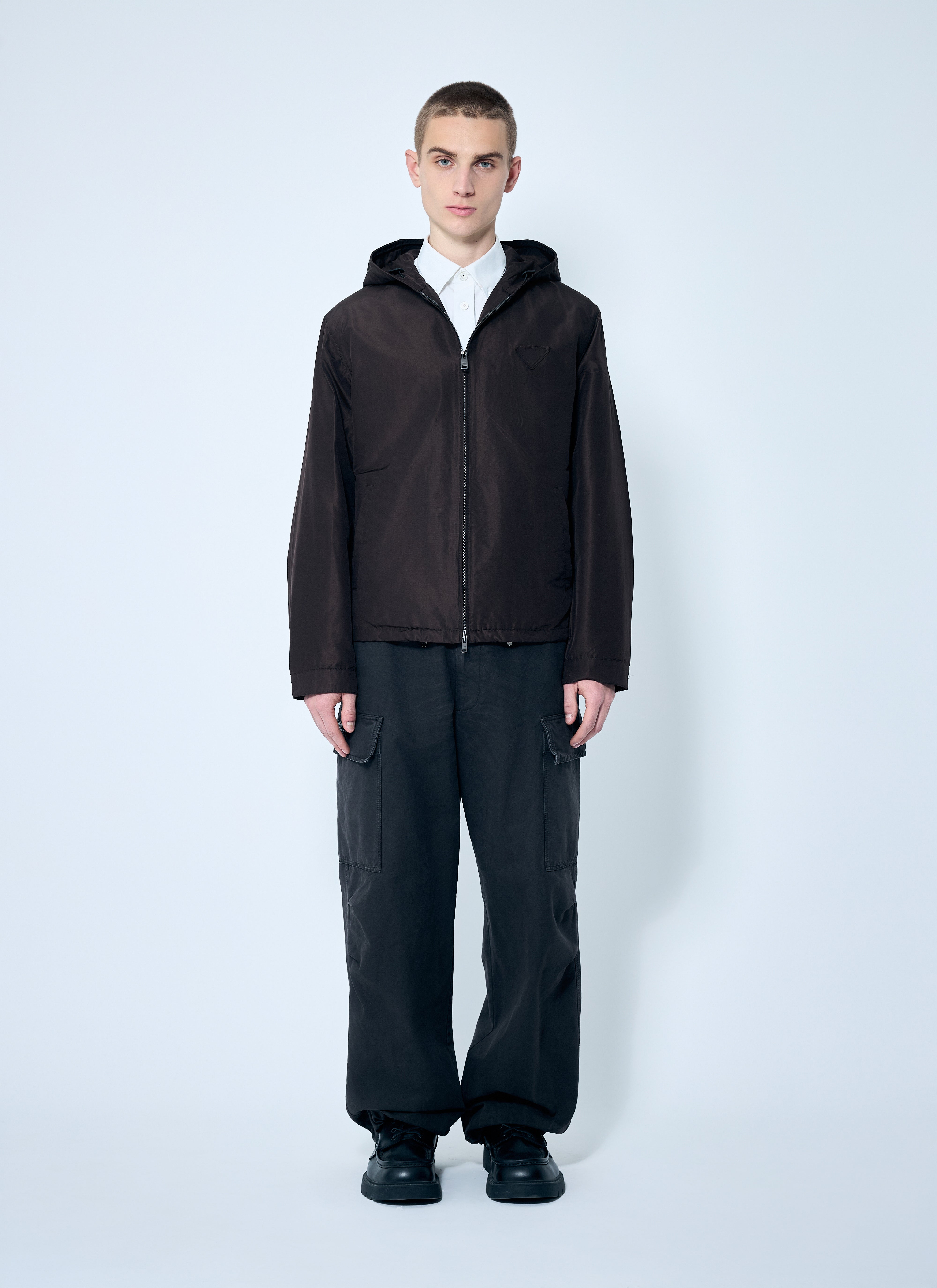 Prada Men Silk Hooded Jacket