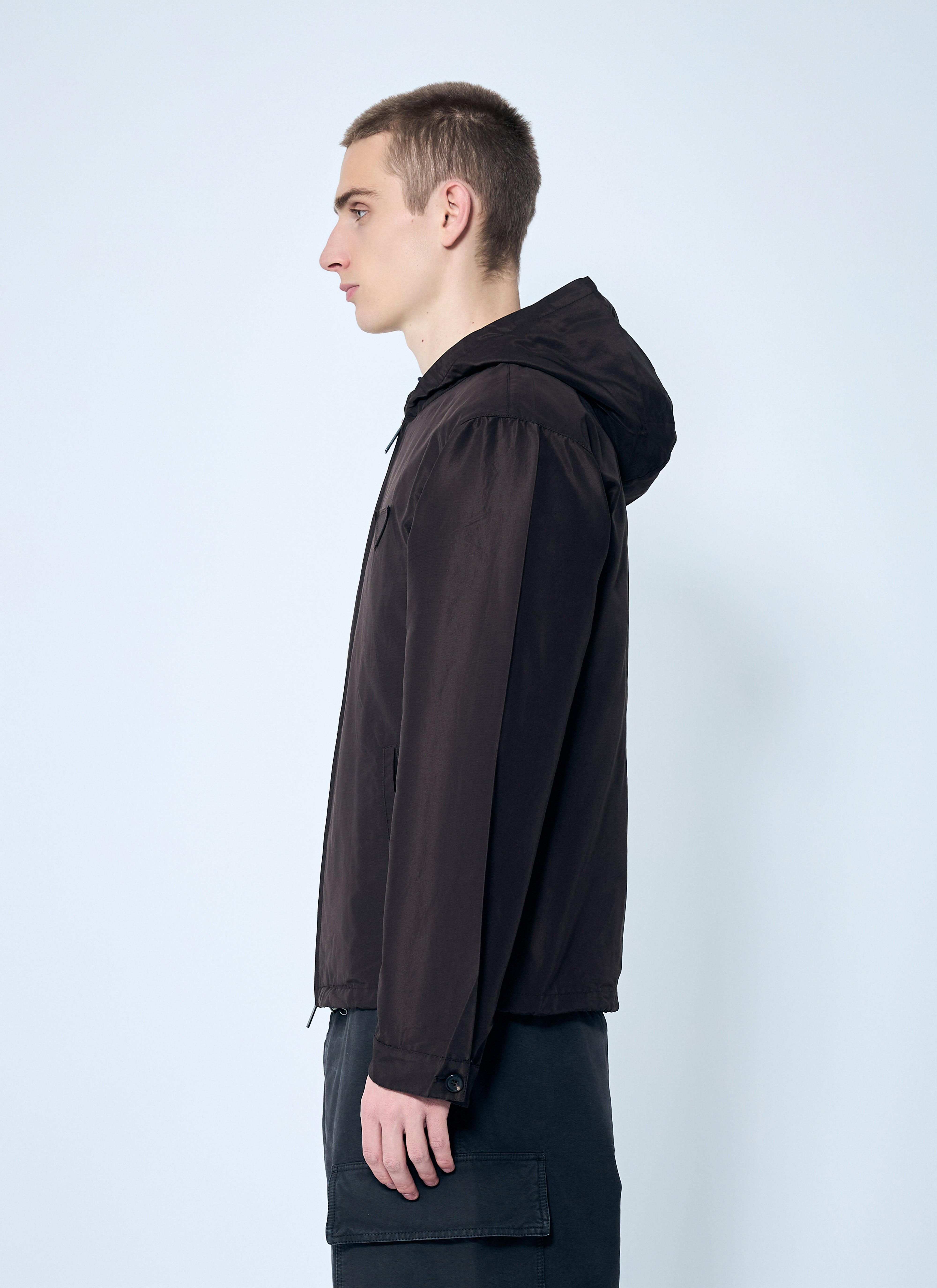 Prada Men Silk Hooded Jacket