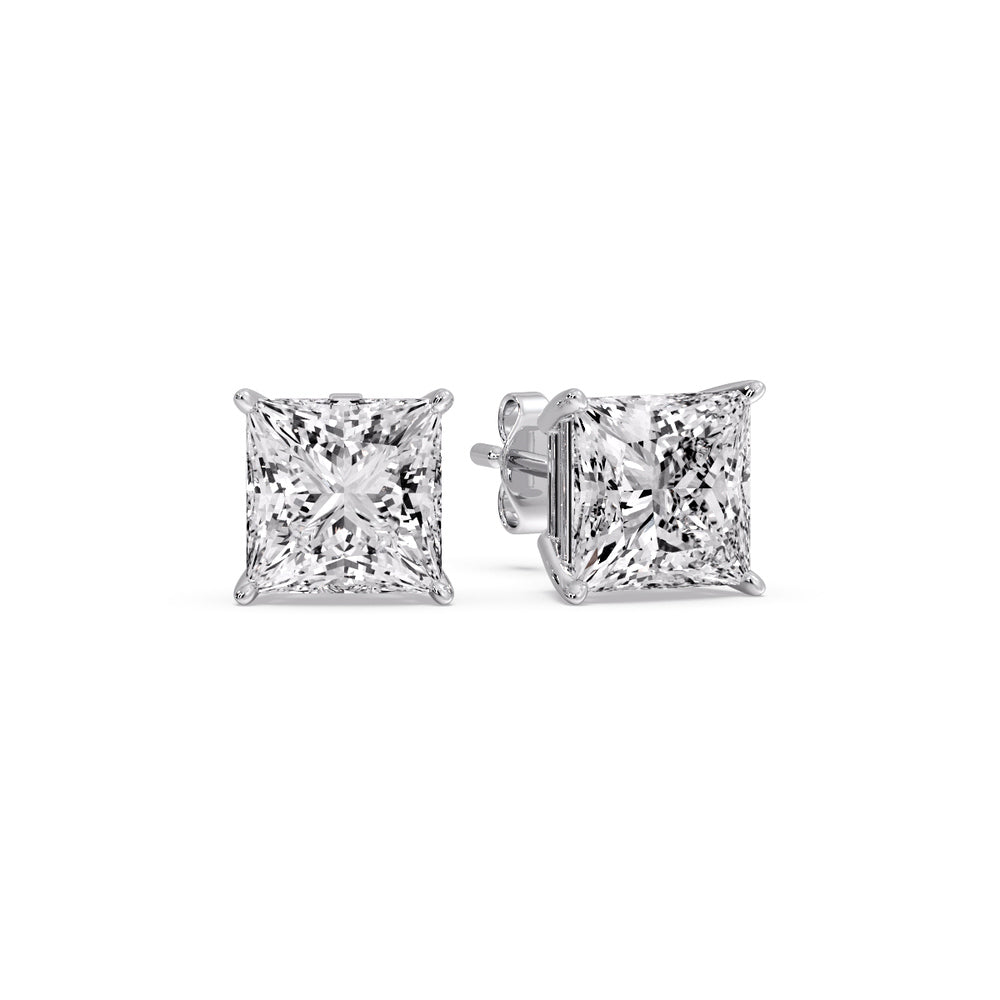Princess-Cut Diamond Solitaire Stud Earrings [IGI Certified]