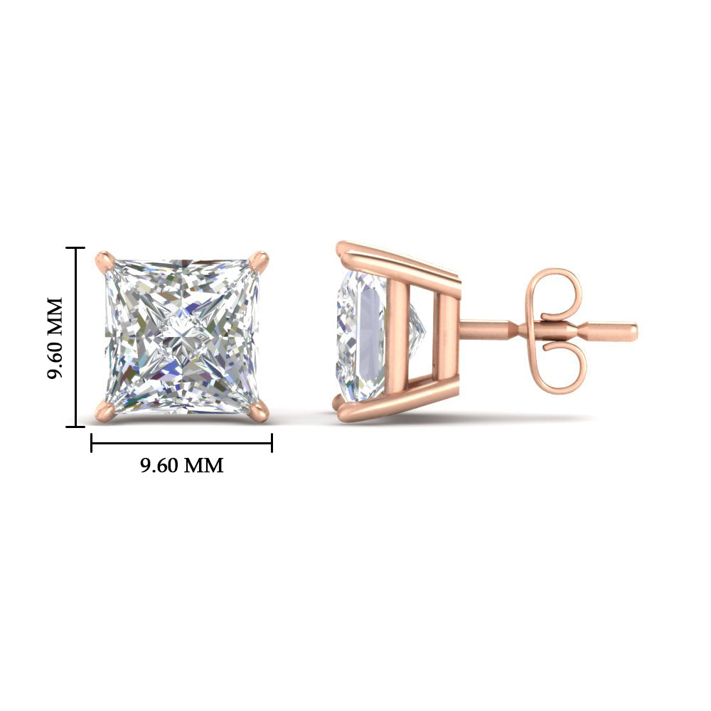 Princess-Cut Diamond Solitaire Stud Earrings [IGI Certified]