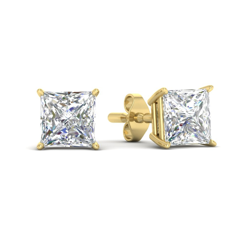 Princess-Cut Diamond Solitaire Stud Earrings [IGI Certified]