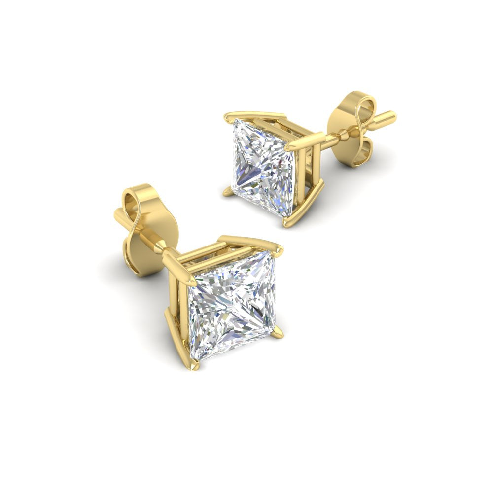 Princess-Cut Diamond Solitaire Stud Earrings [IGI Certified]