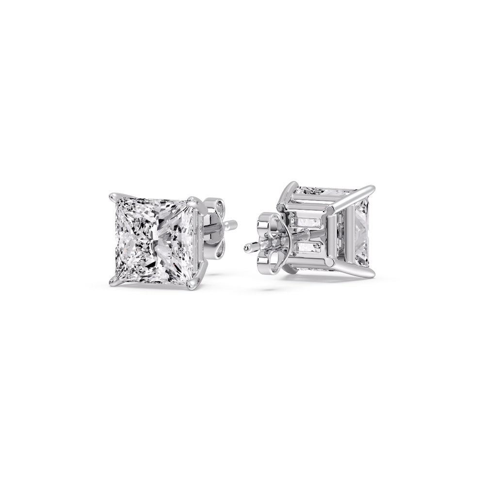 Princess-Cut Diamond Solitaire Stud Earrings [IGI Certified]