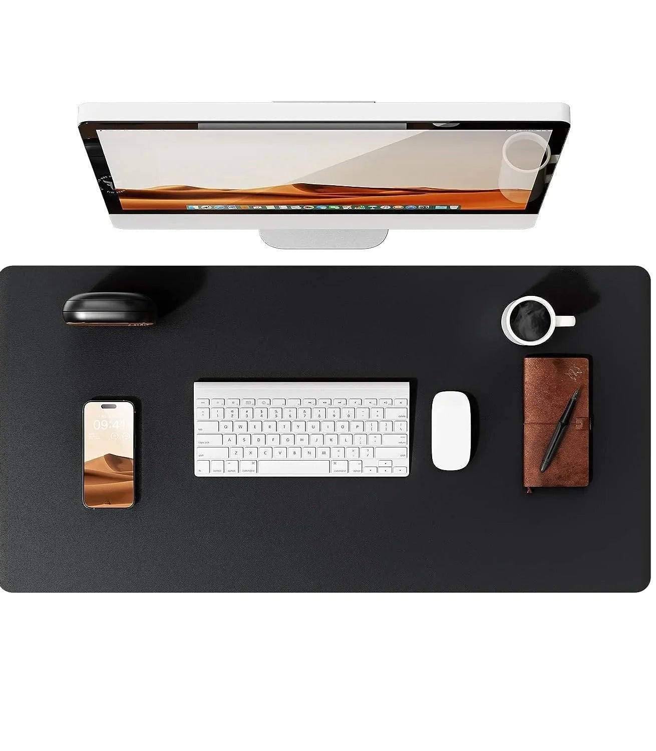 PU Leather Desk Mat – Large Waterproof Mouse Pad & Keyboard Mat, Desk Protector for Office - Overture Gifts