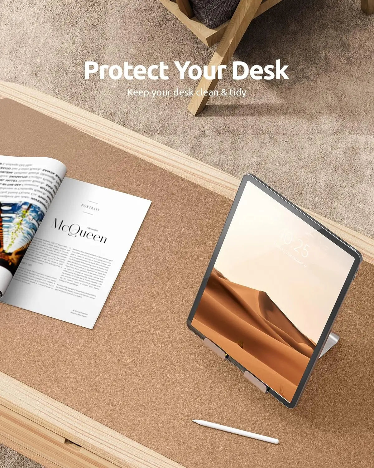 PU Leather Desk Mat – Large Waterproof Mouse Pad & Keyboard Mat, Desk Protector for Office - Overture Gifts