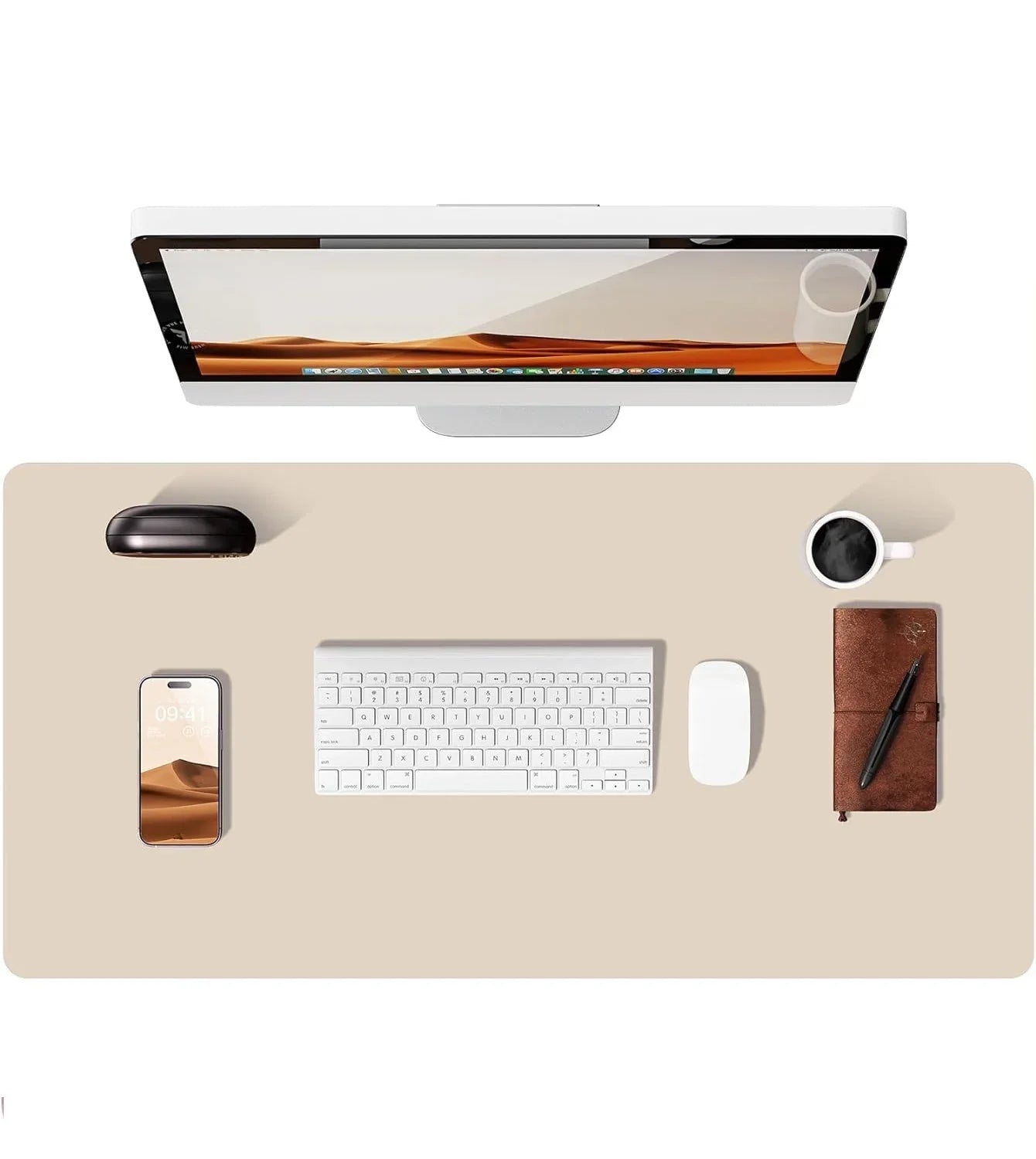PU Leather Desk Mat – Large Waterproof Mouse Pad & Keyboard Mat, Desk Protector for Office - Overture Gifts