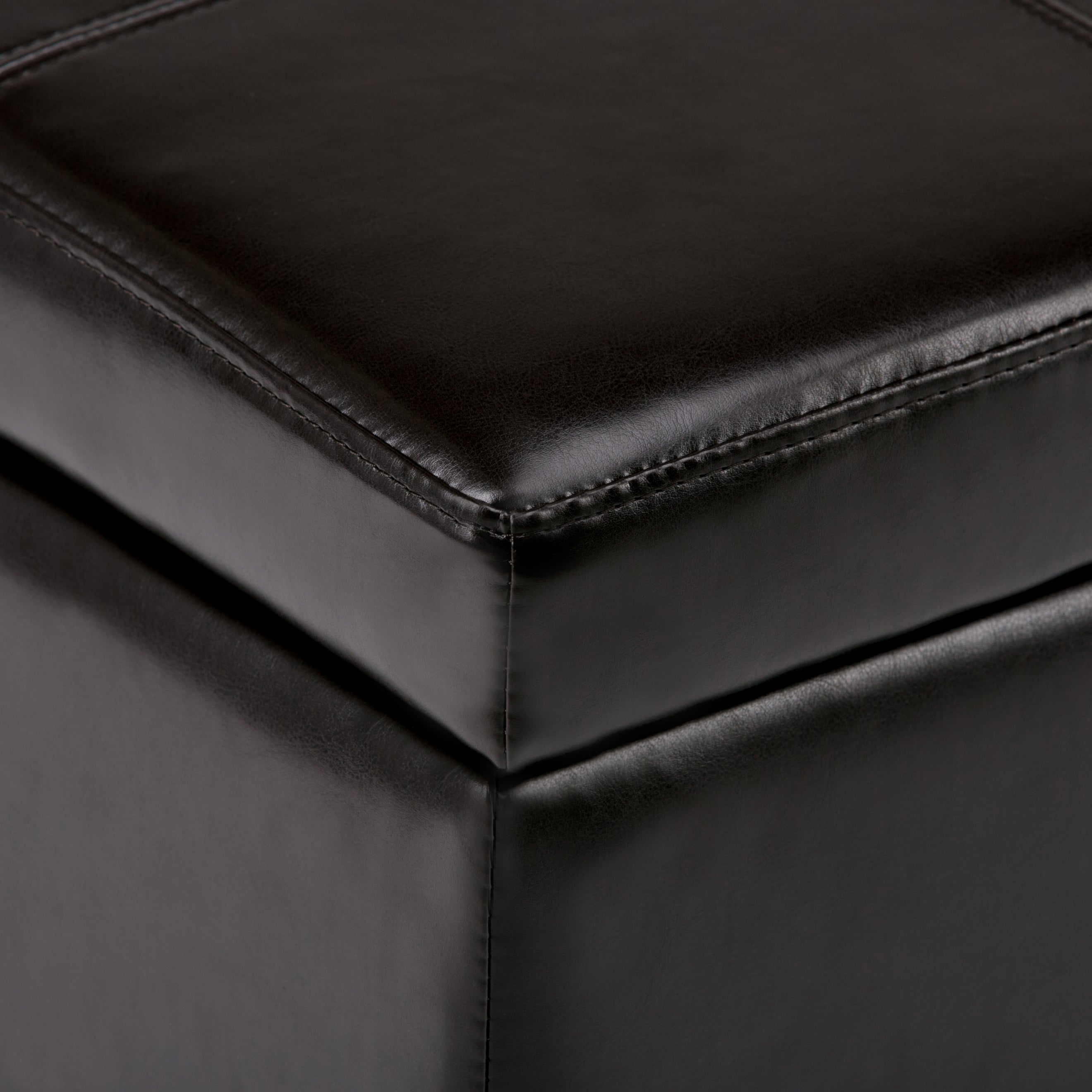 Kingsley 48 Inch Wide Large Storage Ottoman in Coffee