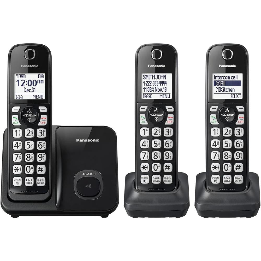 PANASONIC 6.0 3-HANDSET CALL BLOCK BLACK