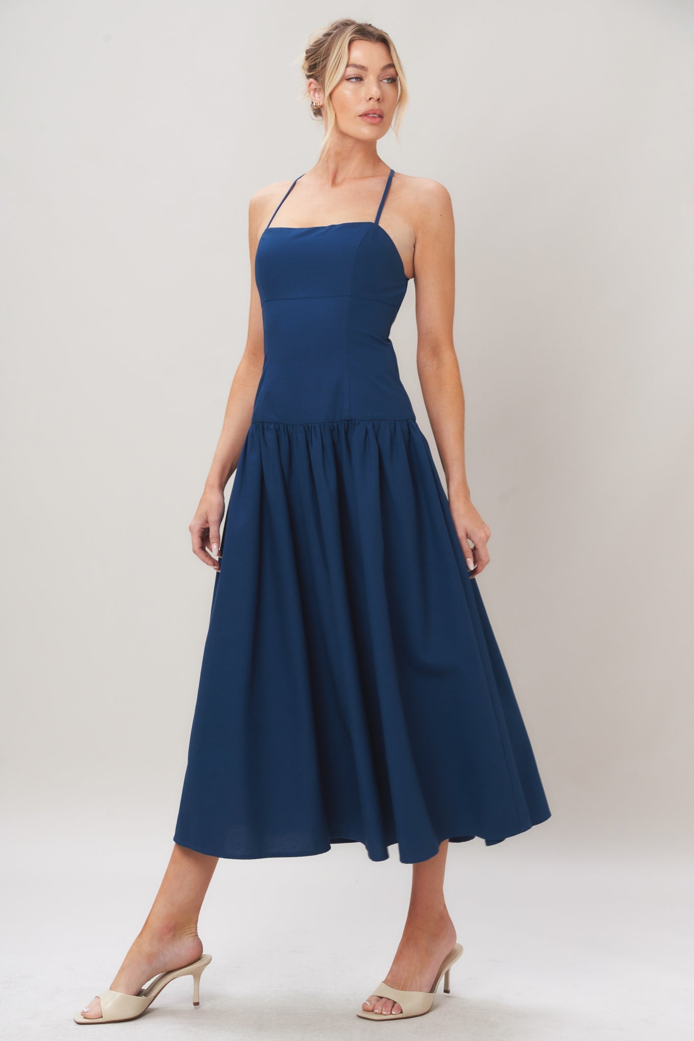 REFINED FLOW WOVEN MIDI DRESS - Overture Gifts