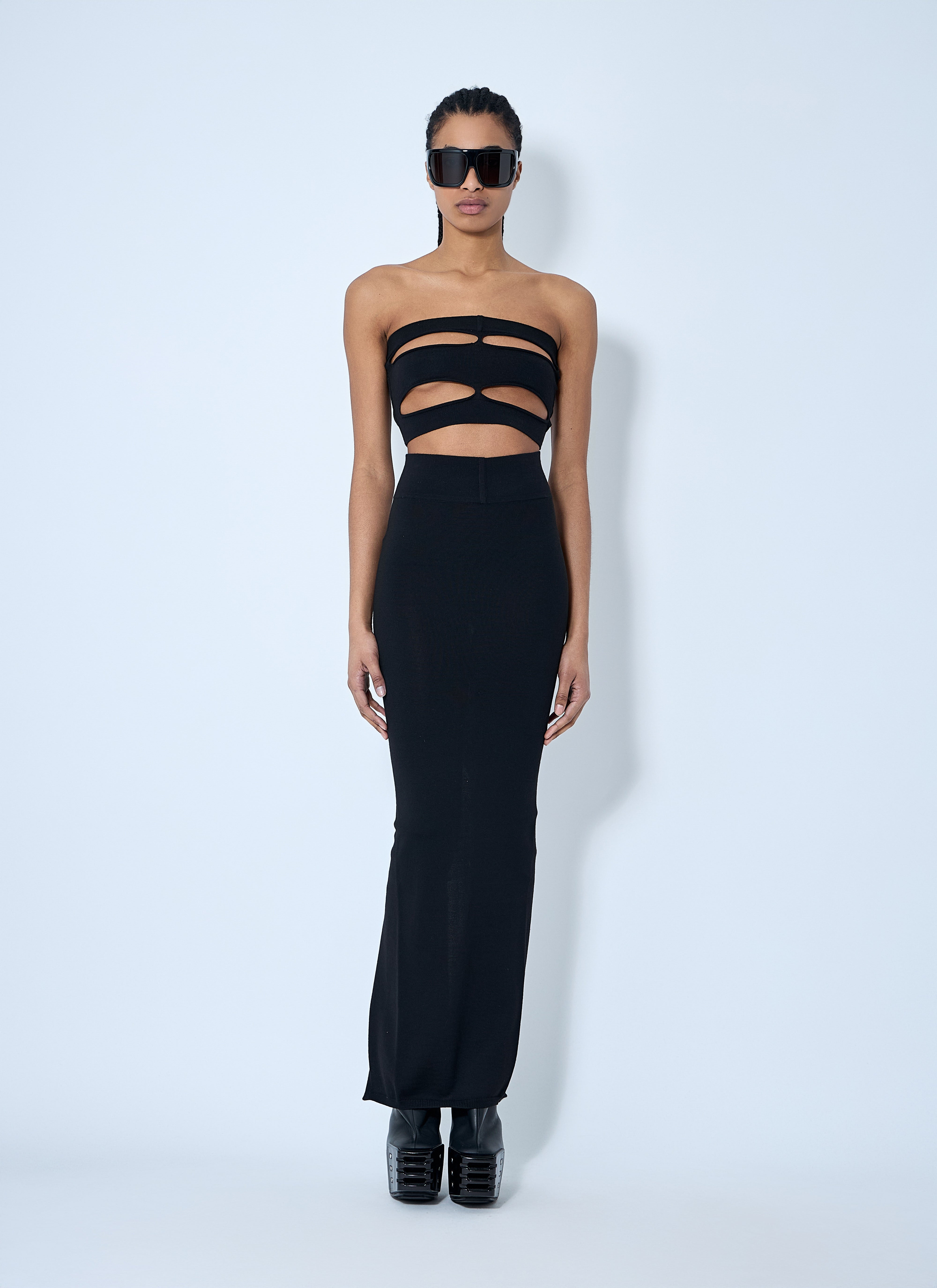 Rick Owens Women Wool Knit Maxi Skirt