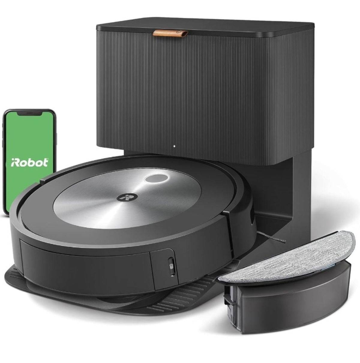 Used Great Condition iRobot Roomba Combo j5+ Self-Emptying Robot Vacuum & Mop - Identifies and Avoids Obstacles Like Pet Waste & Cords, Empties Itself