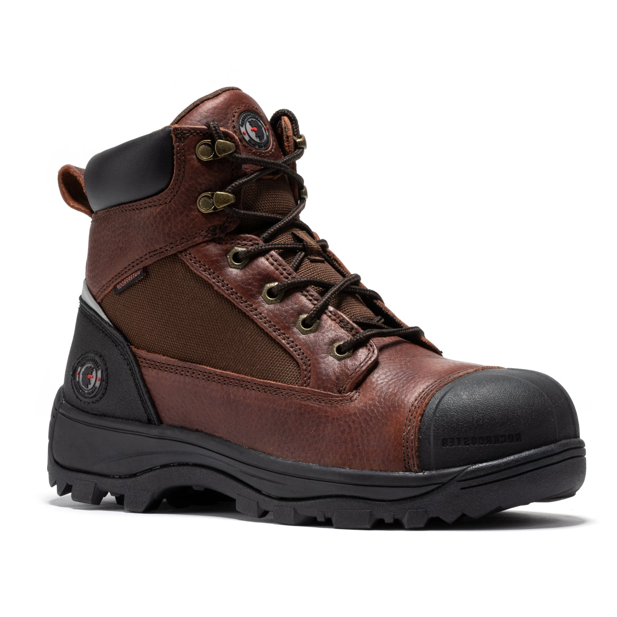 ROCKROOSTER Daviston 6 inch Brown Composite Toe Waterproof Work Boots AT872 - Overture Gifts