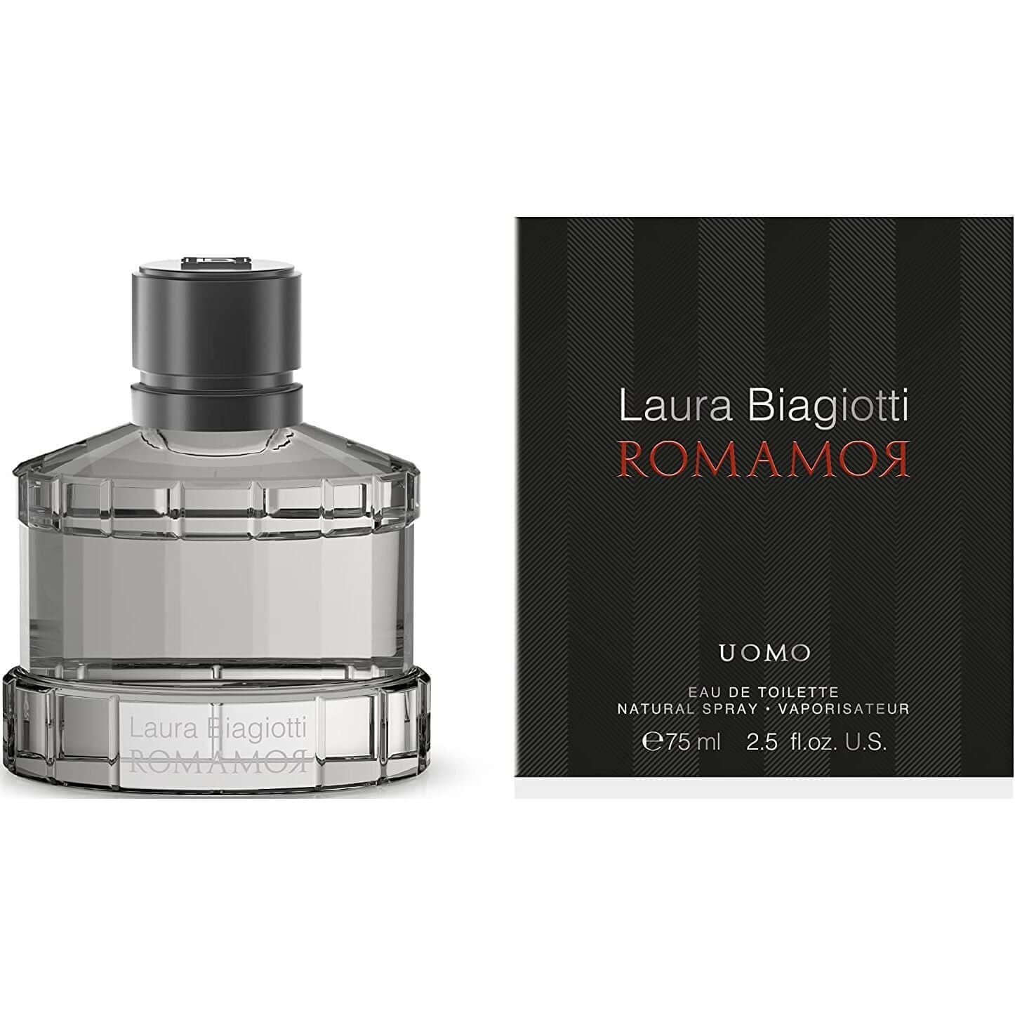 Romamor Uomo by Laura Biagiotti EDT Spray for Men 2.5 oz
