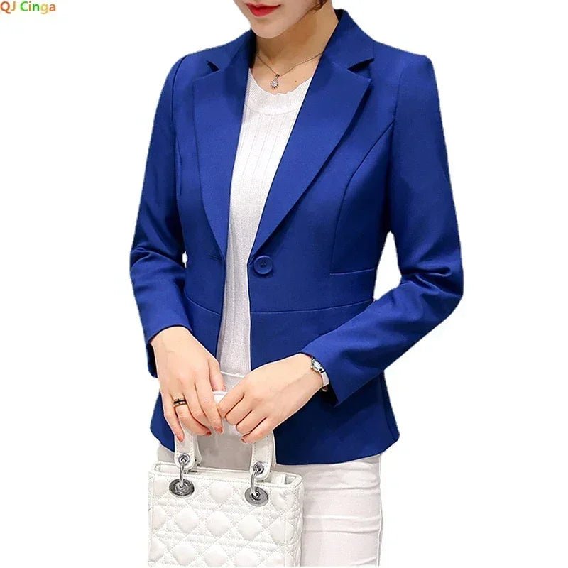 Royal Blue Suit Jacket Women's Stylish Slim Coat New Fall Women Blazer Pink, Red, White, Black Girl Tops Reefer Jackets - Overture Gifts