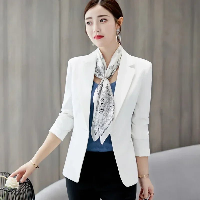 Royal Blue Suit Jacket Women's Stylish Slim Coat New Fall Women Blazer Pink, Red, White, Black Girl Tops Reefer Jackets - Overture Gifts
