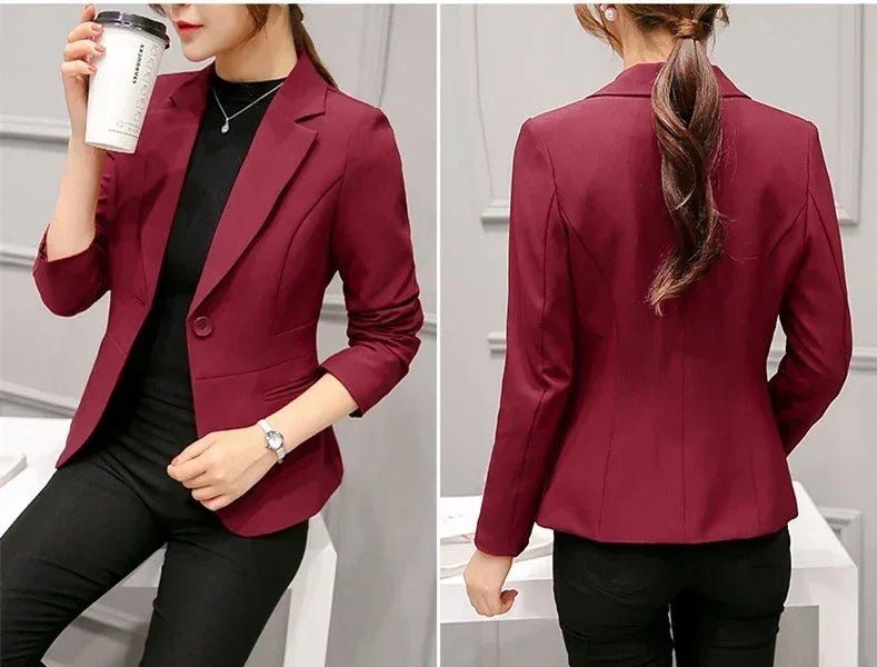 Royal Blue Suit Jacket Women's Stylish Slim Coat New Fall Women Blazer Pink, Red, White, Black Girl Tops Reefer Jackets - Overture Gifts
