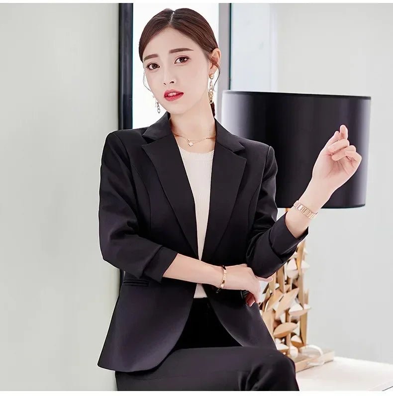 Royal Blue Suit Jacket Women's Stylish Slim Coat New Fall Women Blazer Pink, Red, White, Black Girl Tops Reefer Jackets - Overture Gifts