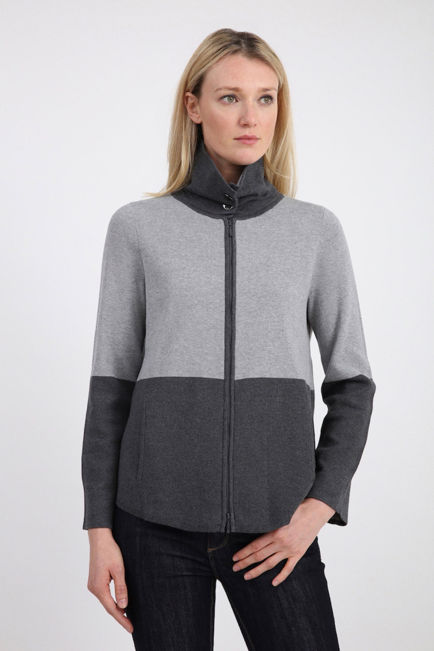 Pima Cotton Snap Funnel Jacket #181309
