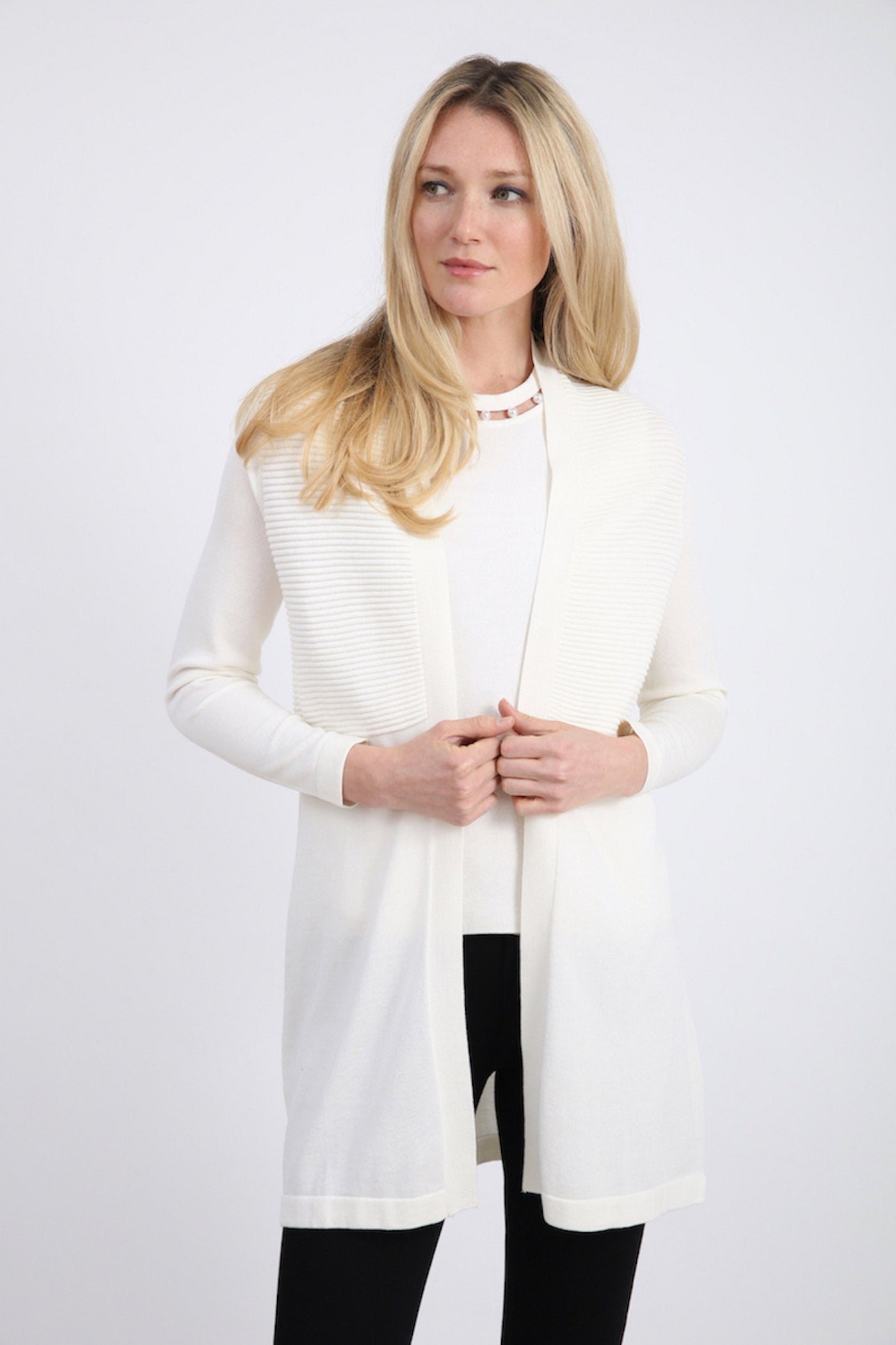 Pima Cotton Open Cardigan Bracelet Sleeves #181314