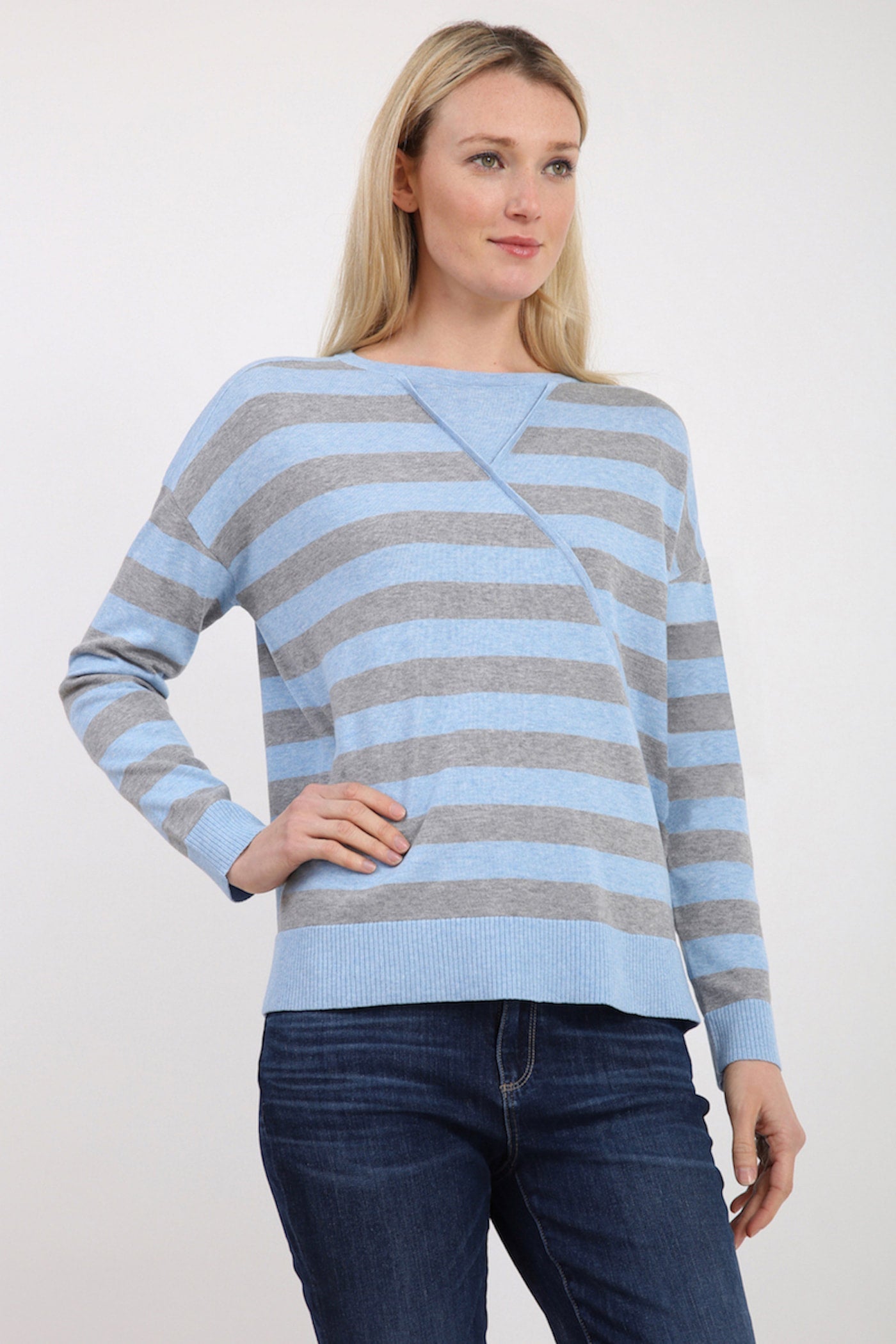Pima Cotton Striped Pullover #181315