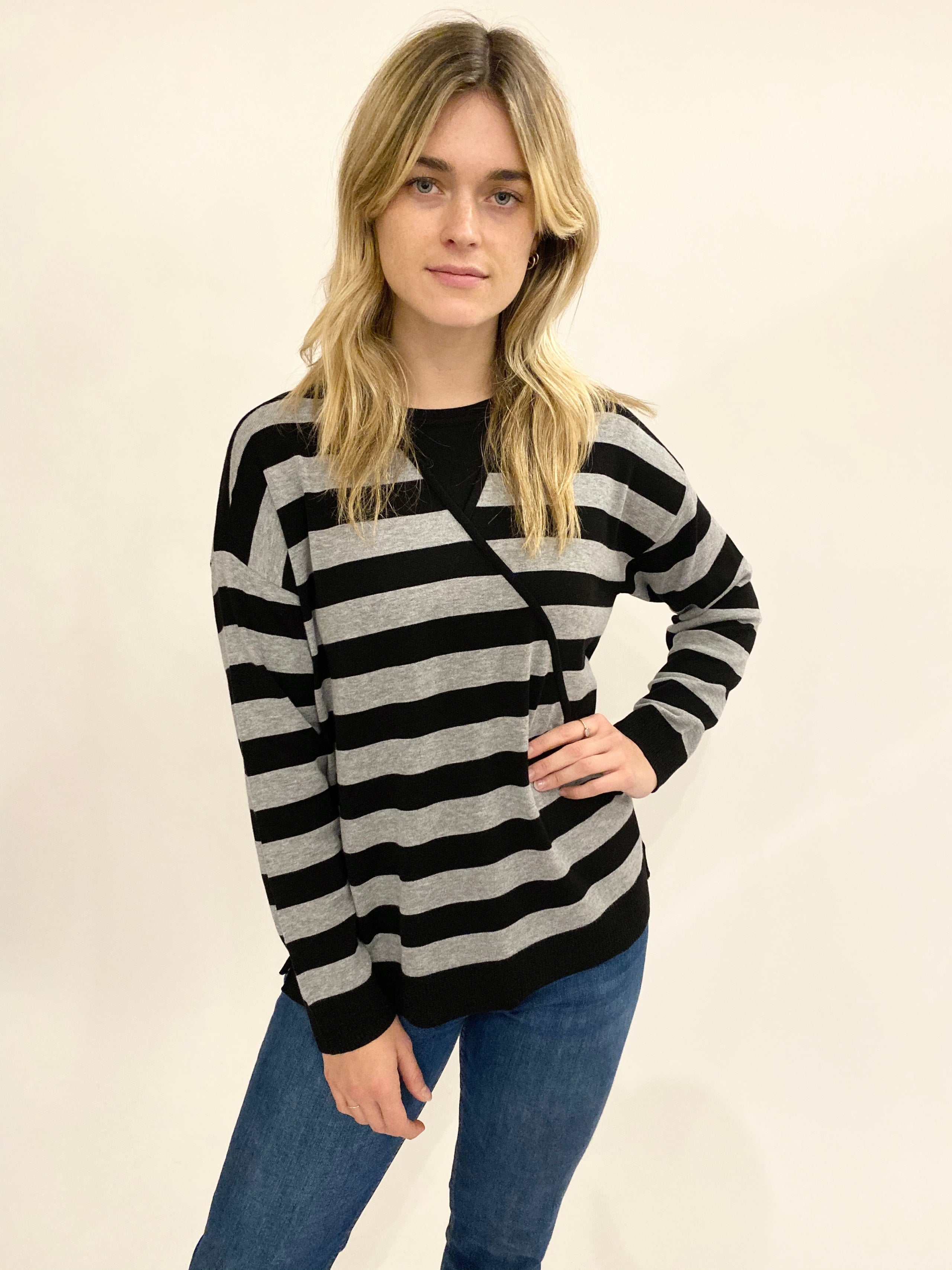 Pima Cotton Striped Pullover #181315