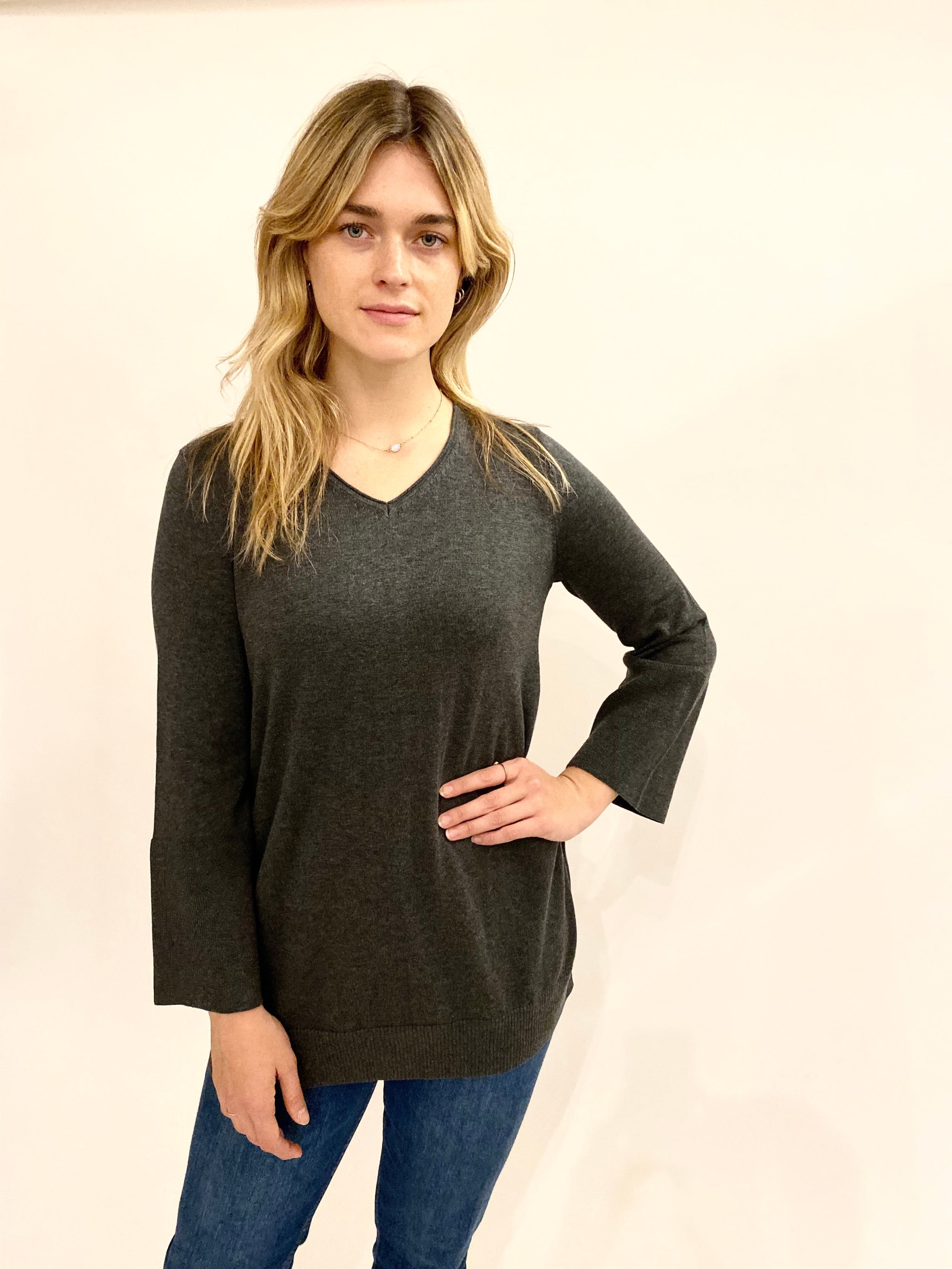 Pima Cotton V-Neck Tunic #181342