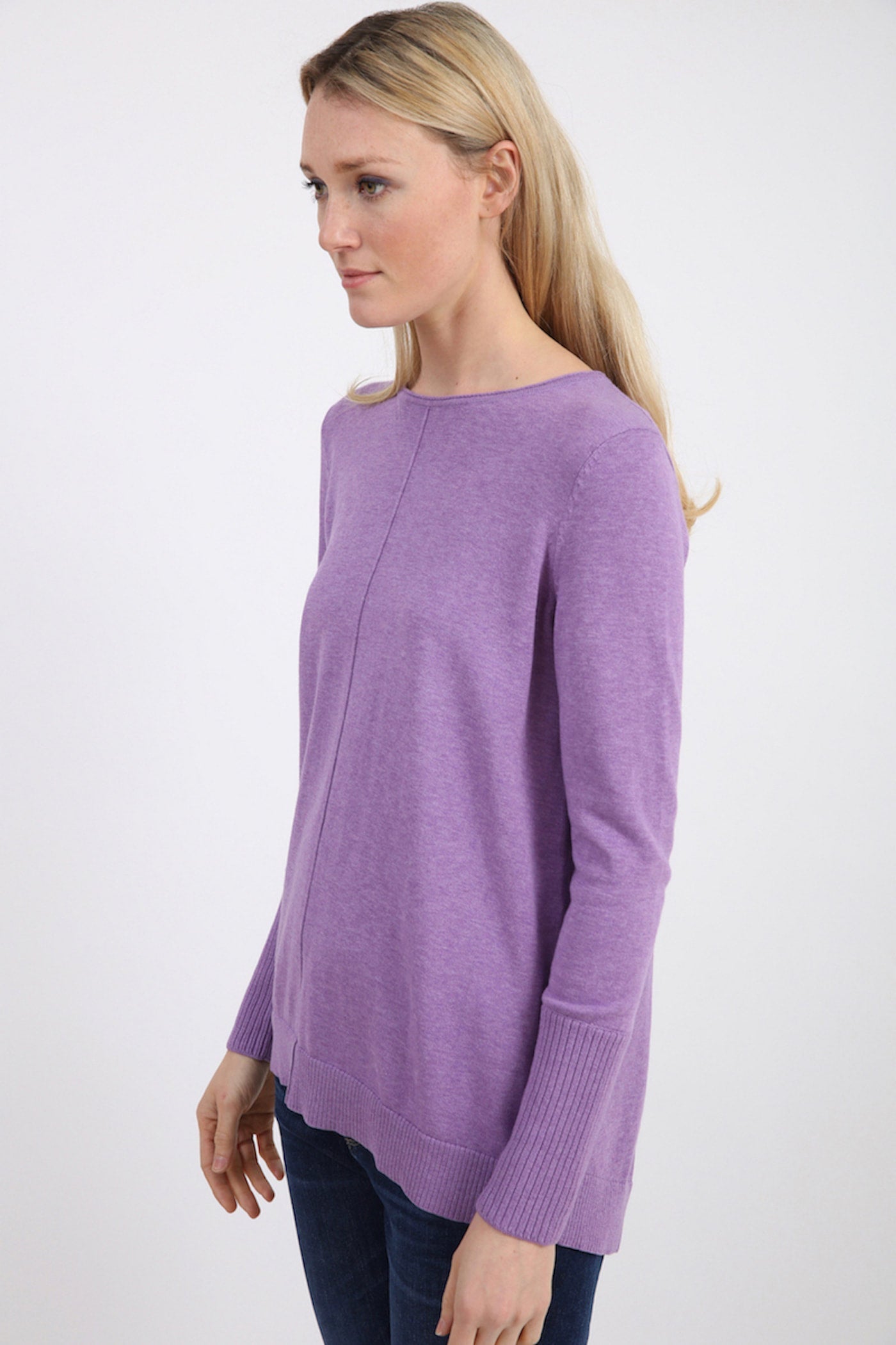 Pima Cotton Jewel Neck Pullover #181343