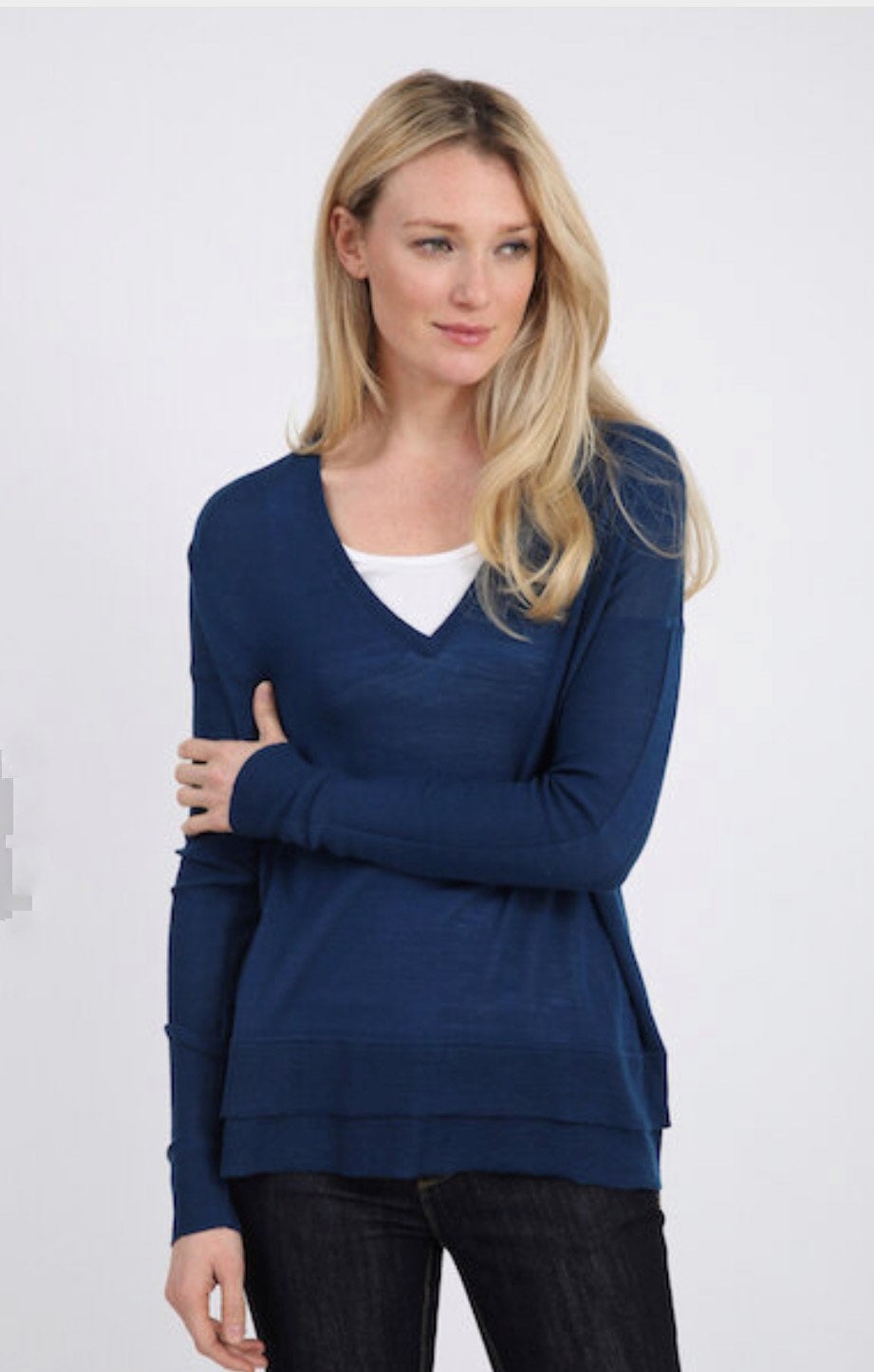 Merino Wool Deep V-Neck Jumper  #181947