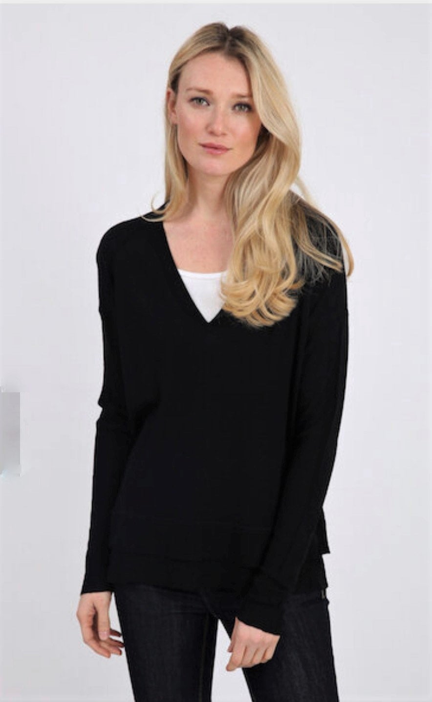 Merino Wool Deep V-Neck Jumper  #181947