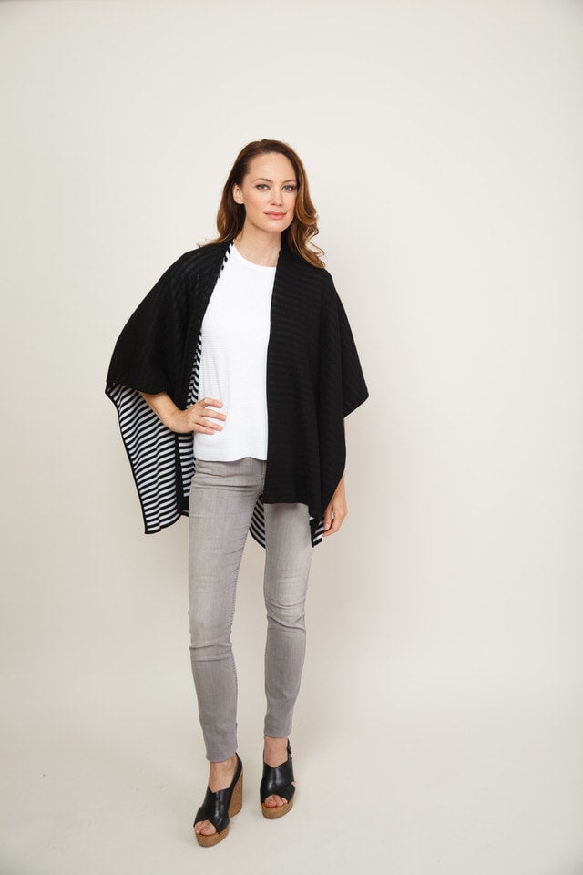 Pima Cotton Double Face Reversible Striped Cape #153320