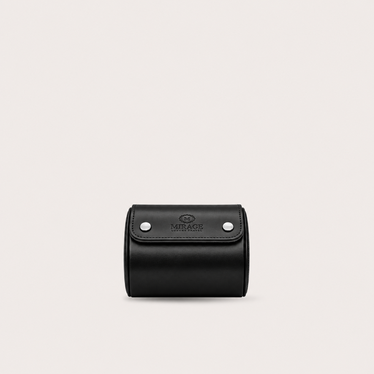 1 Watch Travel Case Vegan Leather Watch Roll (Jade Black - White Interior)