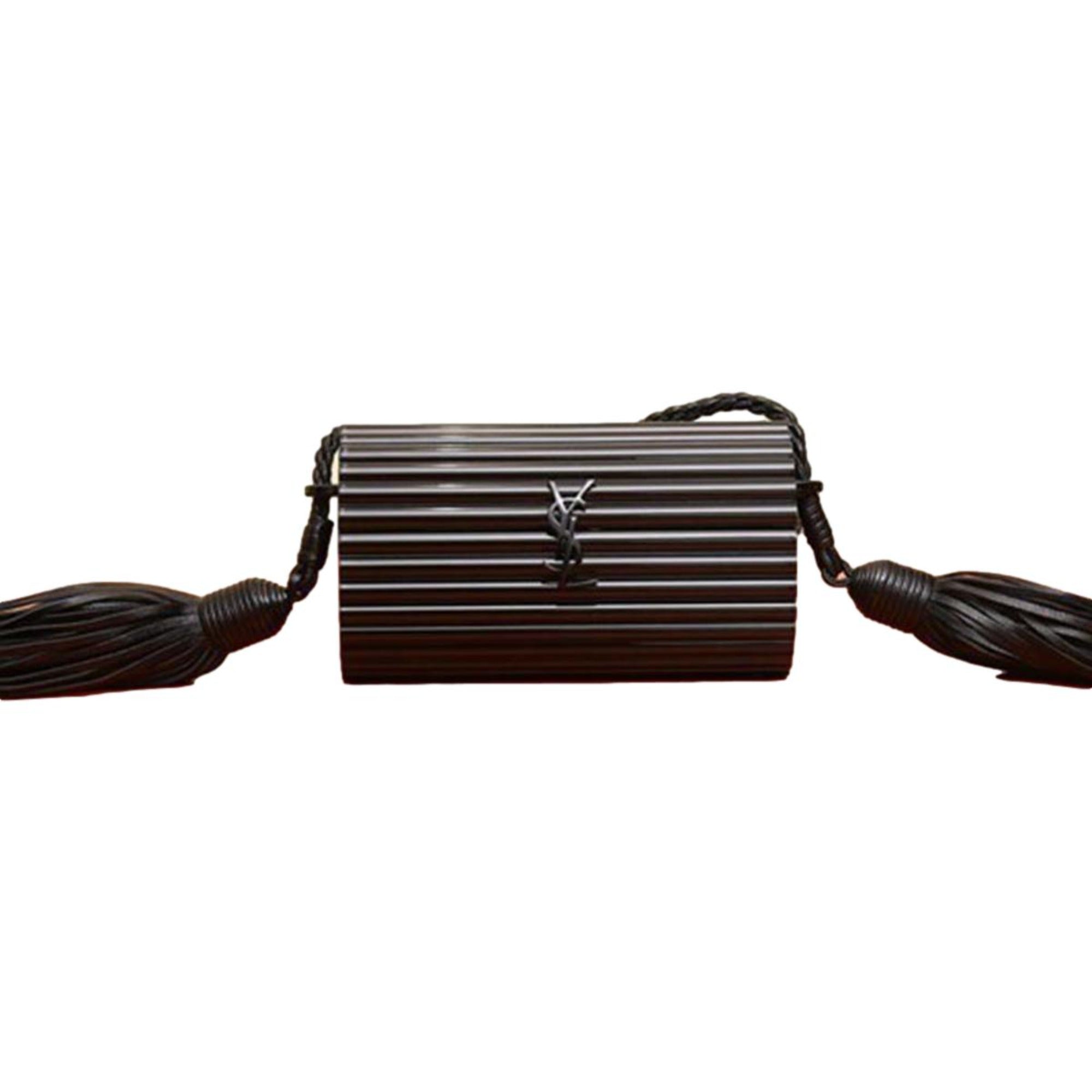 Saint Laurent Opium Plexiglass Minaudiere Box Bag Black