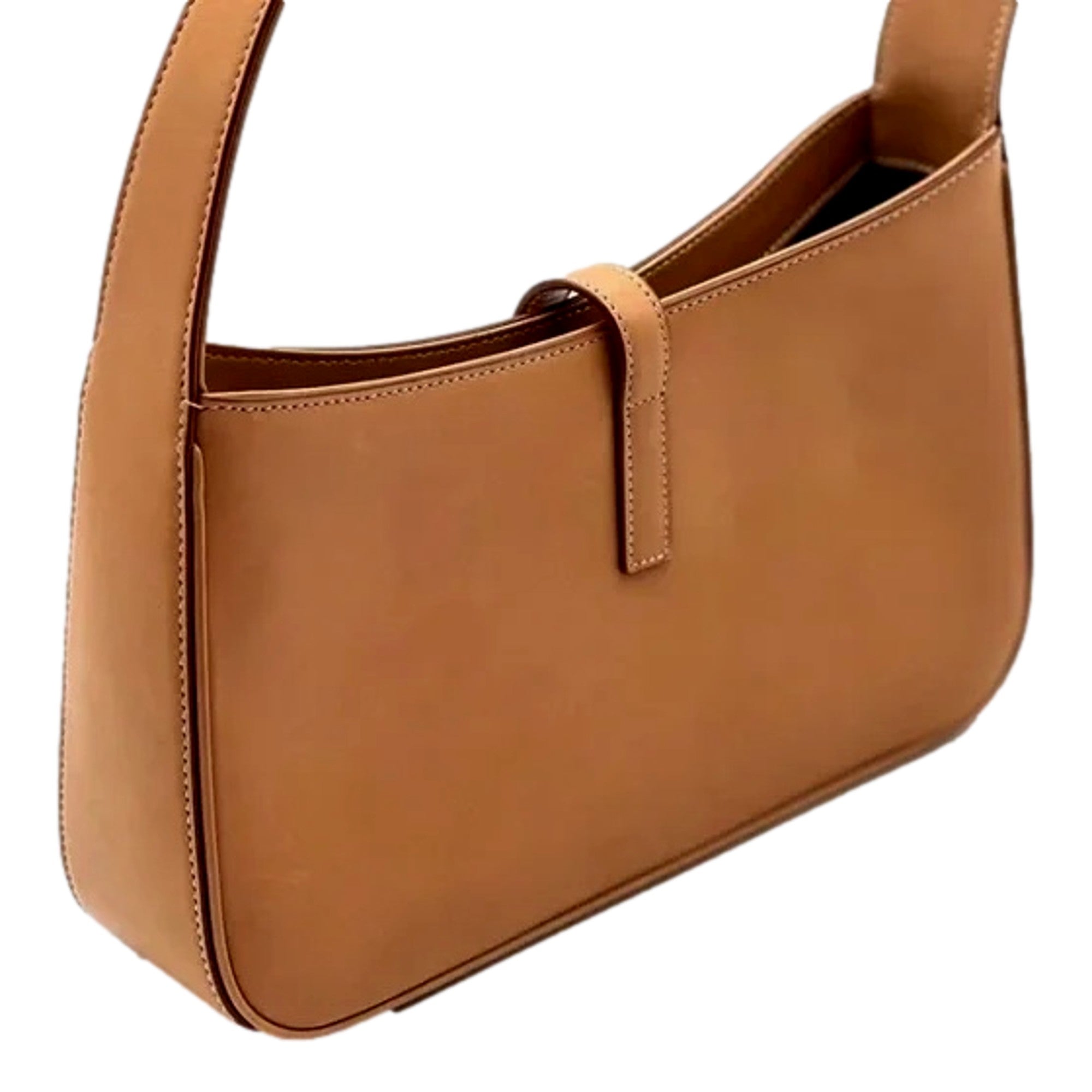 Saint Laurent Le 5 A 7 Small Beige Leather YSL Hobo Shoulder Bag Gold Logo
