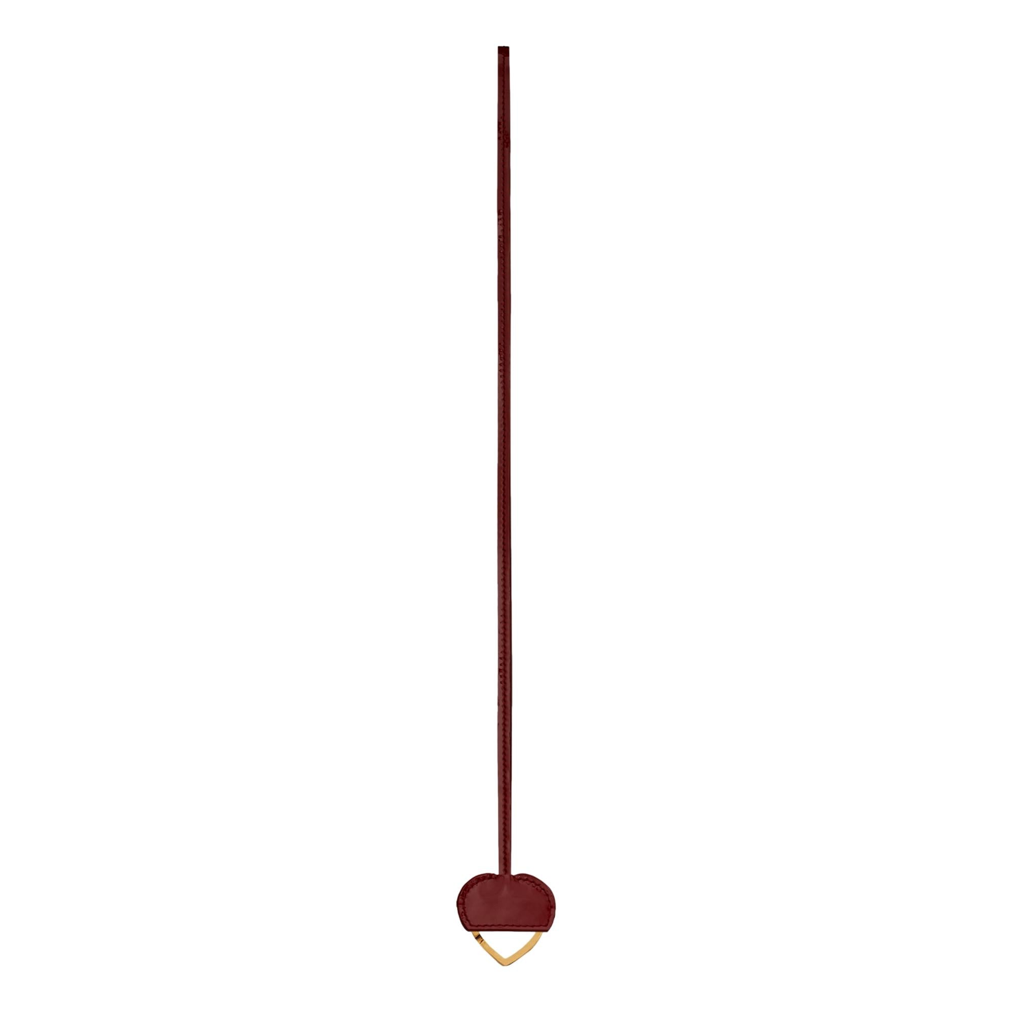 Saint Laurent Opyum Red Patent Leather Heart Keyring Necklace