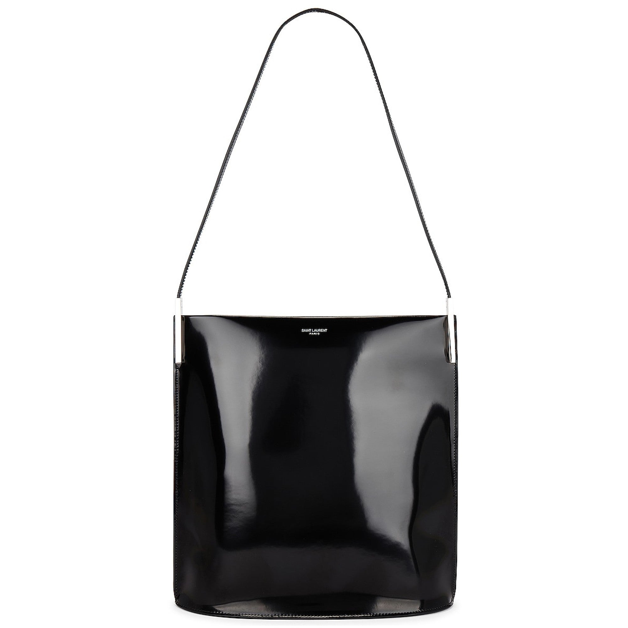 Saint Laurent Black Patent Leather Shopping Tote Shoulder Bag