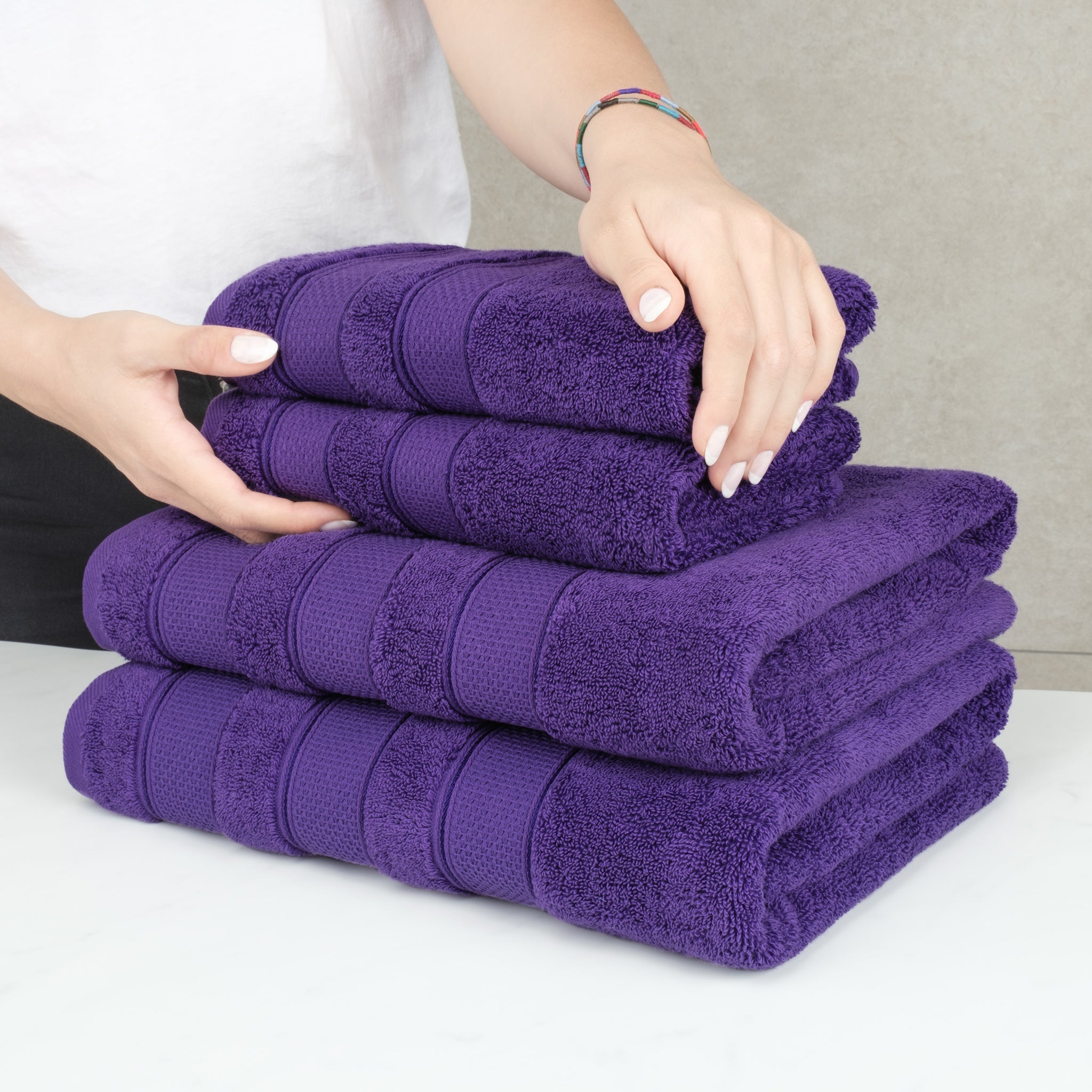 Salem 6 Piece 100% Cotton Luxury Bath Towel Set - Overture Gifts