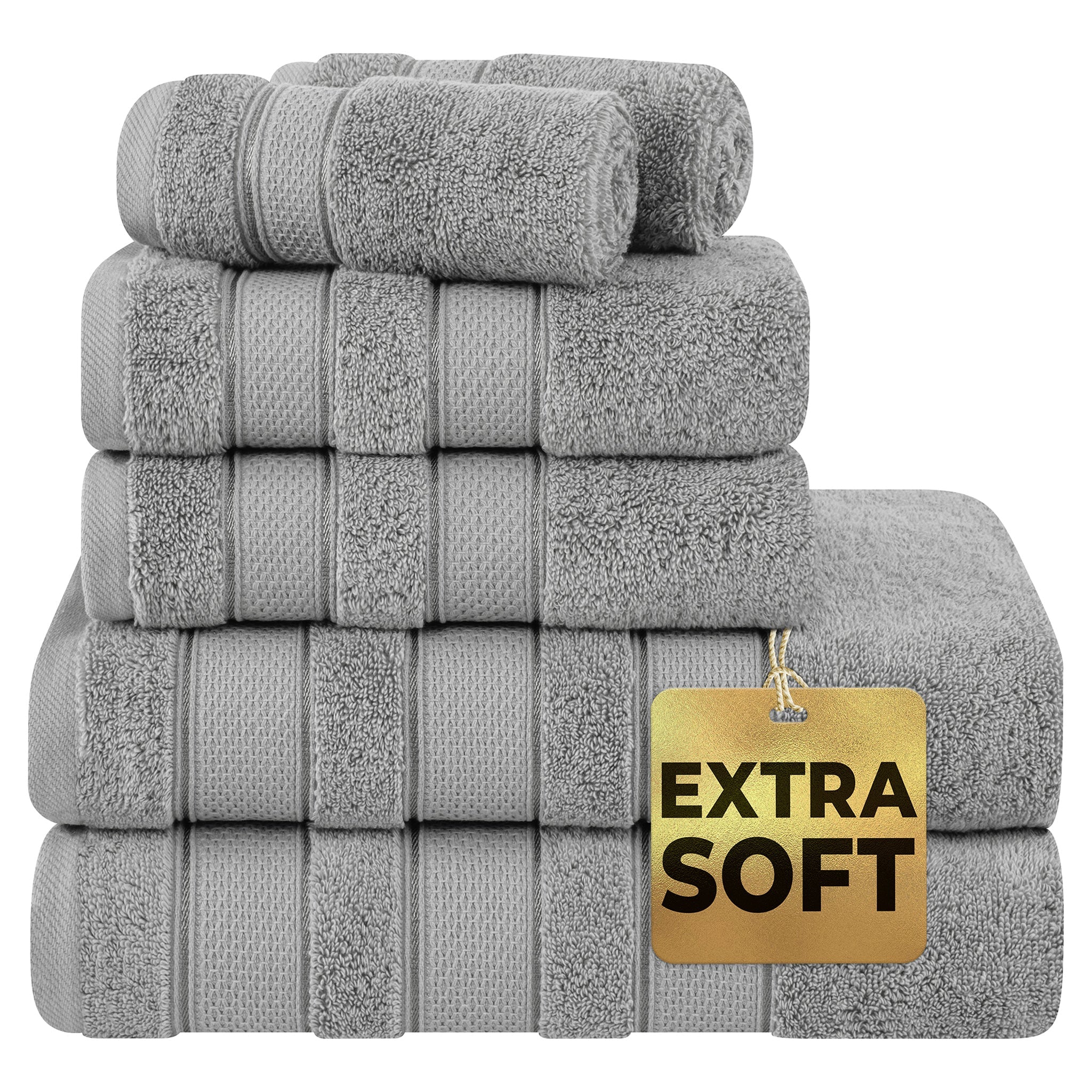 Salem 6 Piece 100% Cotton Luxury Bath Towel Set - Overture Gifts